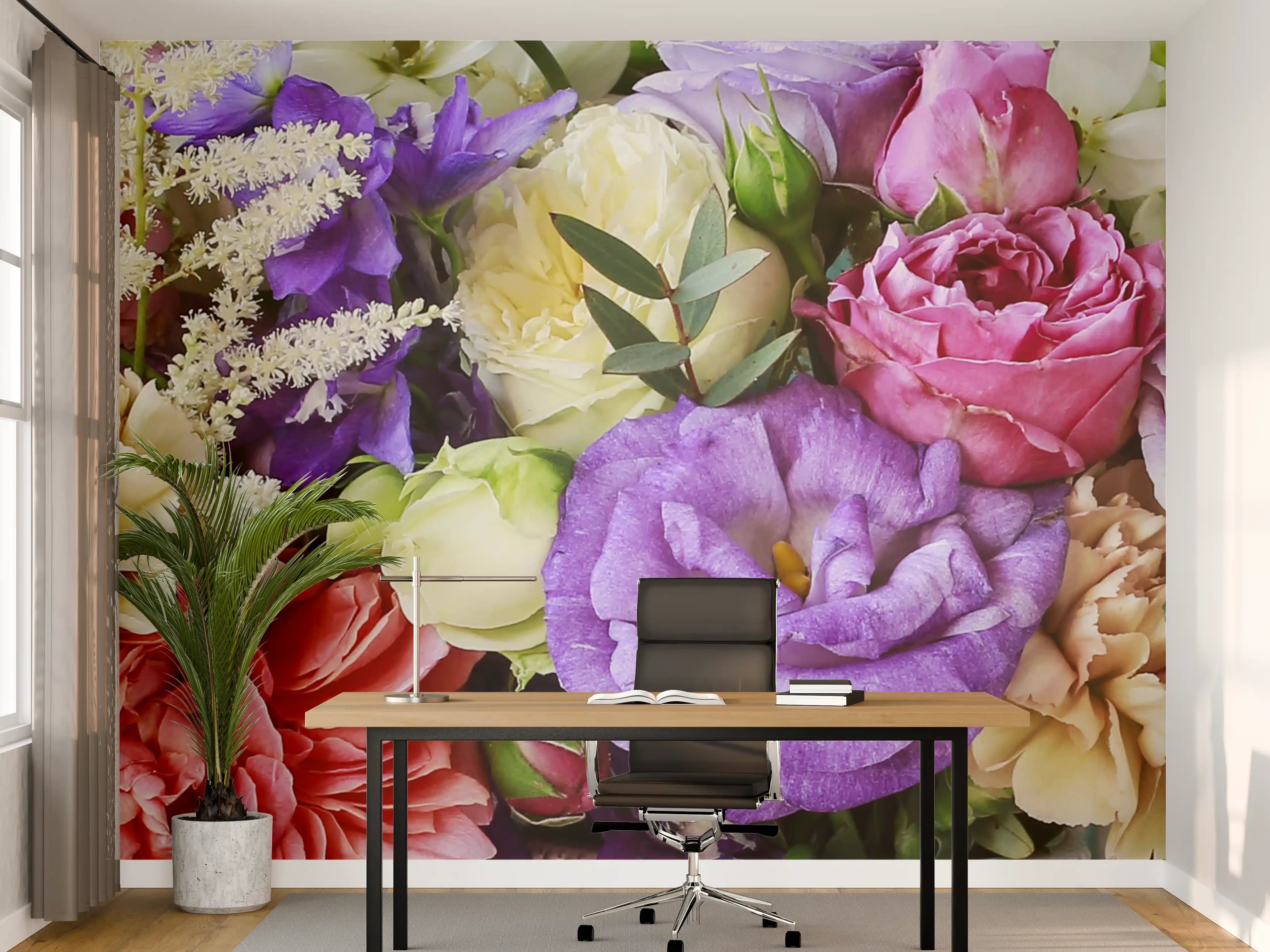 Büro Wandgestaltung - Schöner Blumenstrauß