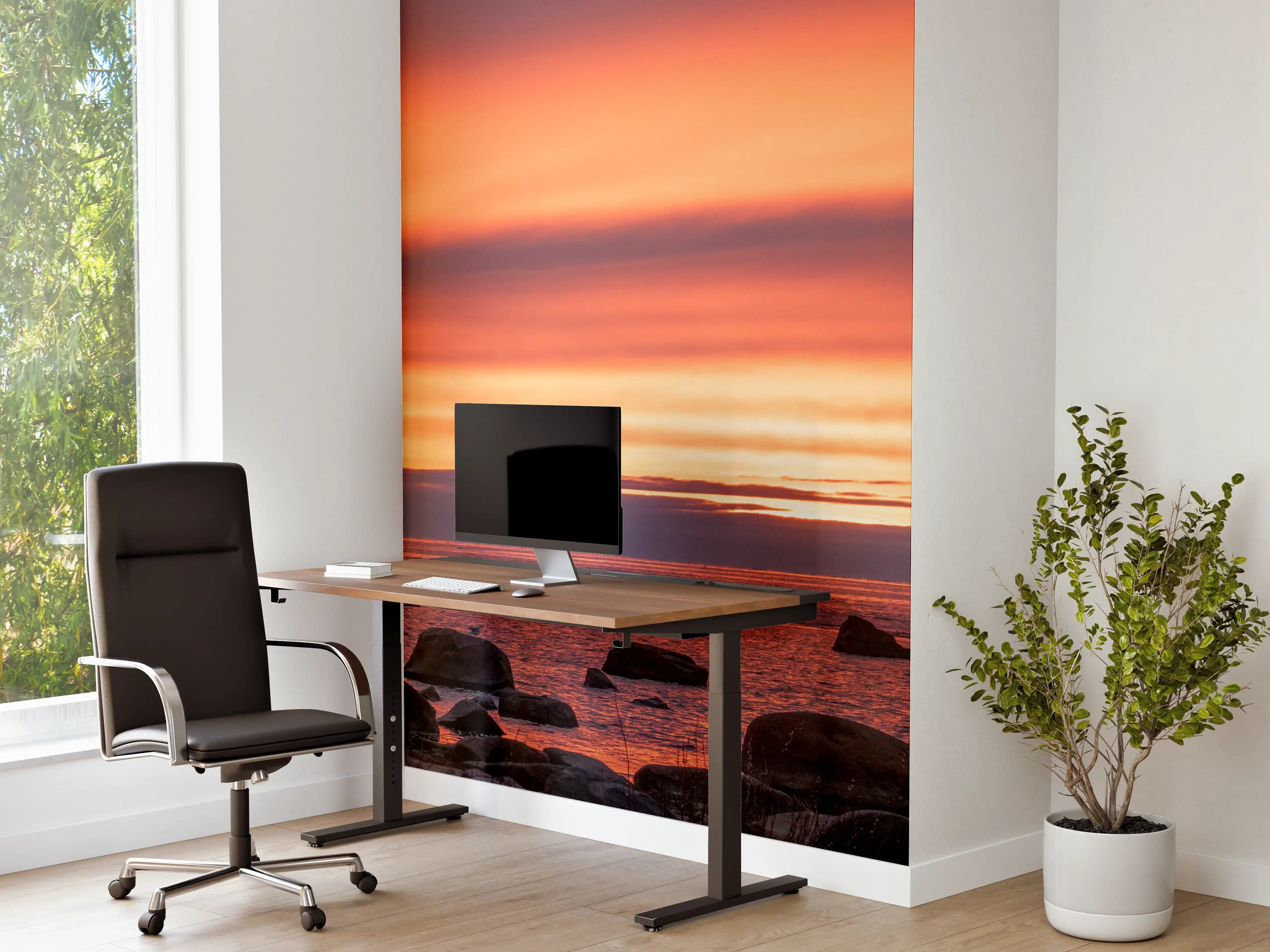 Büro Wandgestaltung - Schöner Sonnenuntergang am Meer