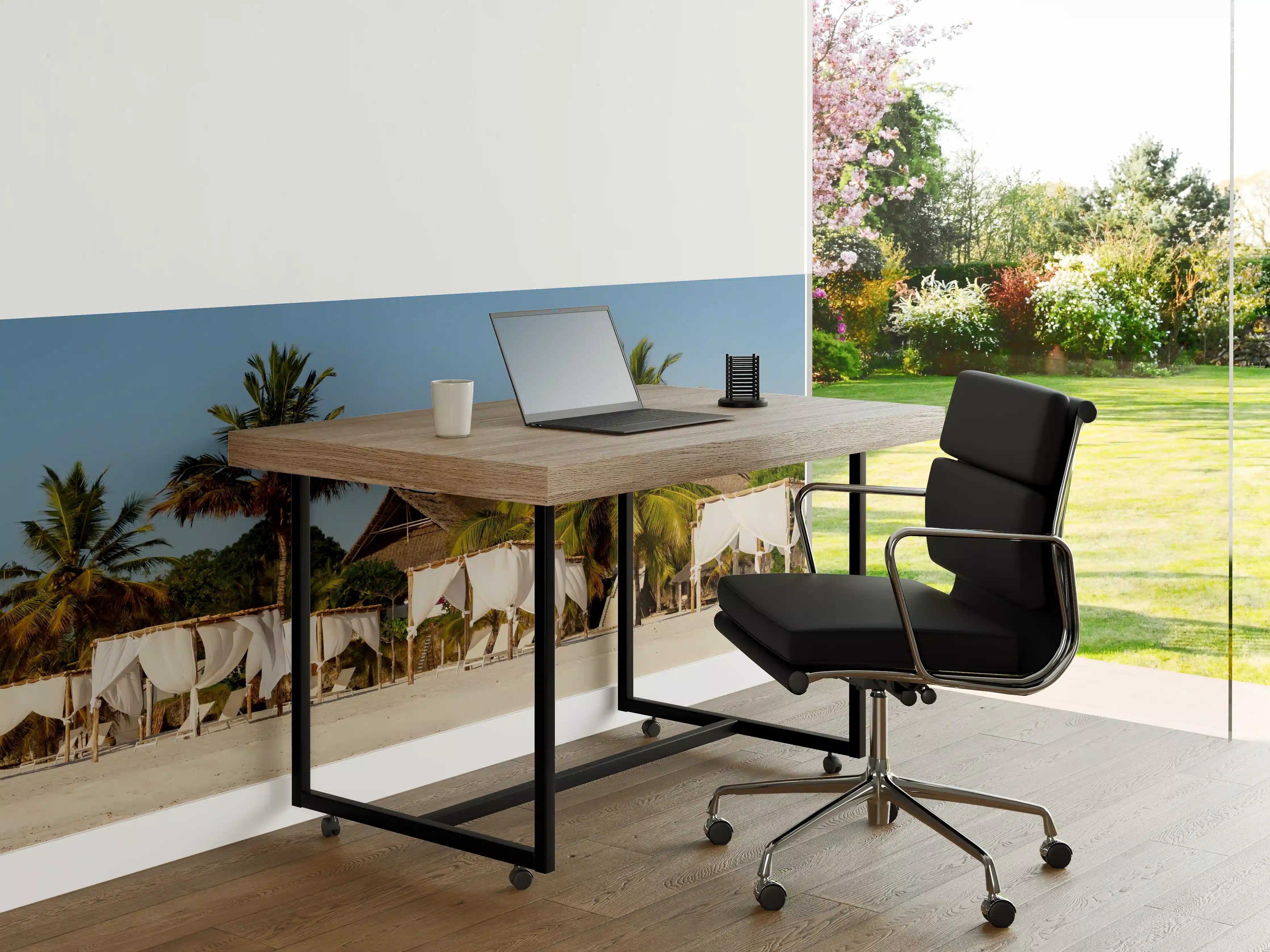 Büro Wandgestaltung - Schöner Strand mit Liegen 