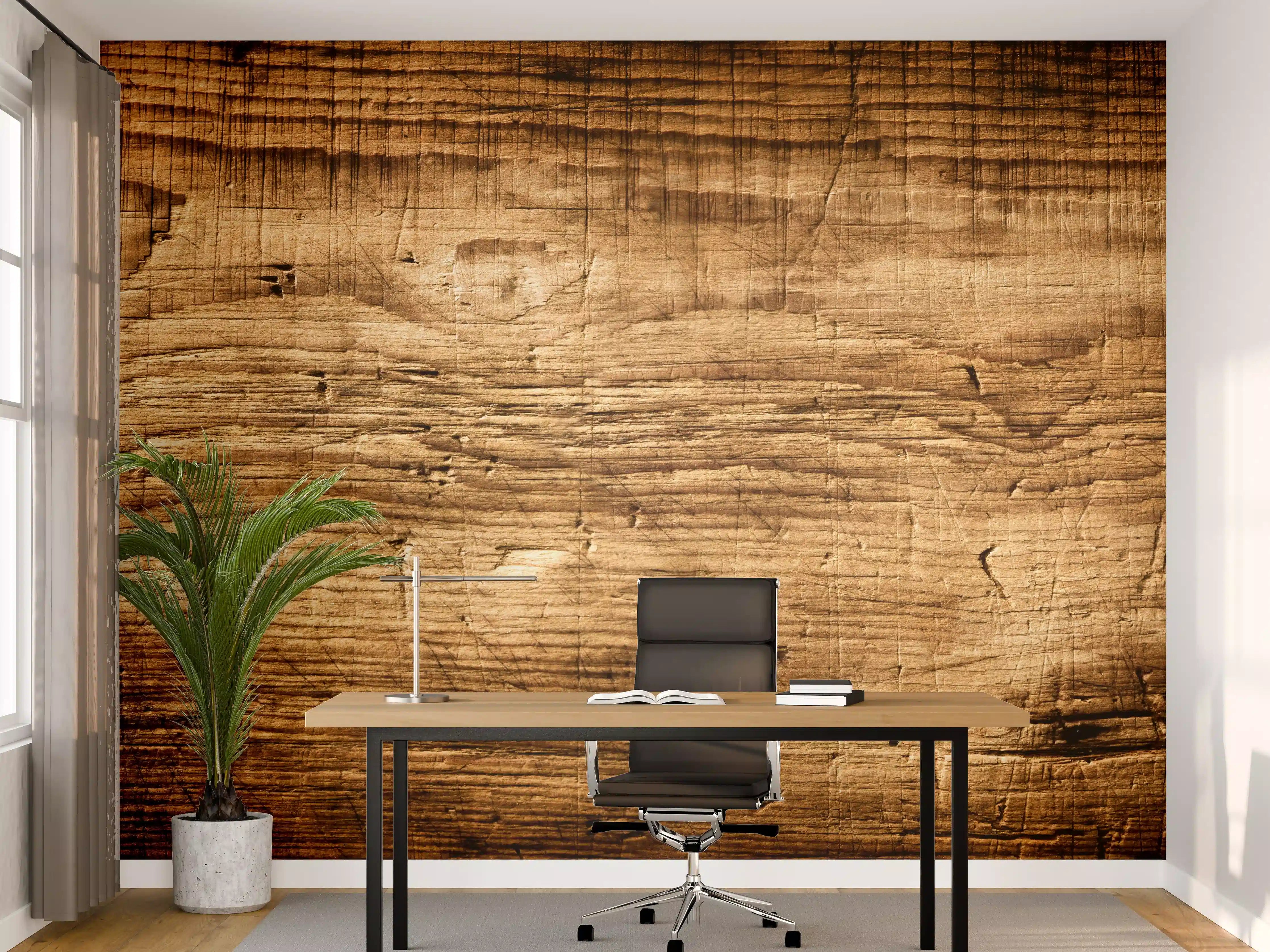 Büro Wandgestaltung - Schönes Eichenholz