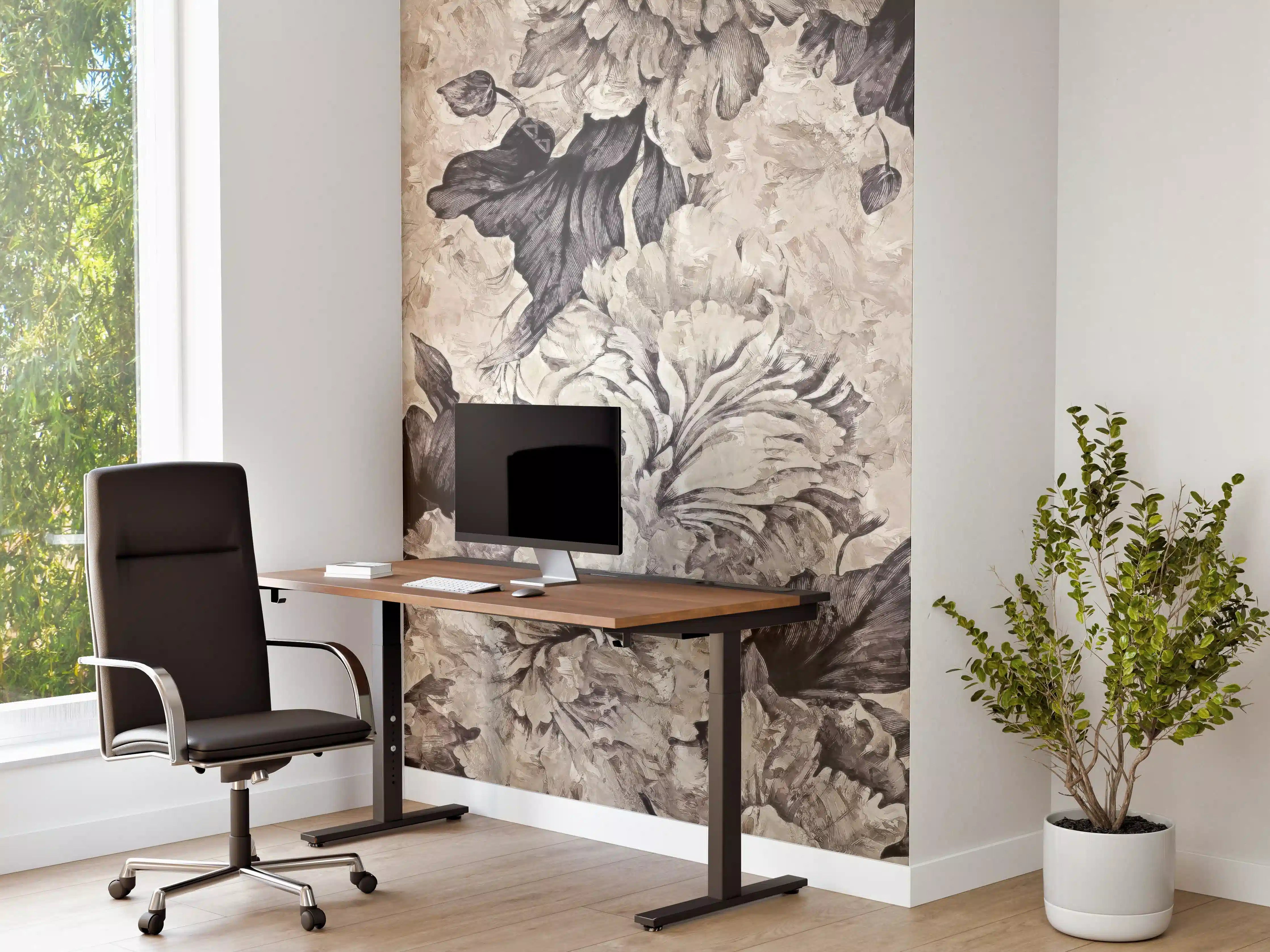 Büro Wandgestaltung - Schwarz - weißes Pflanzen Gemälde 3