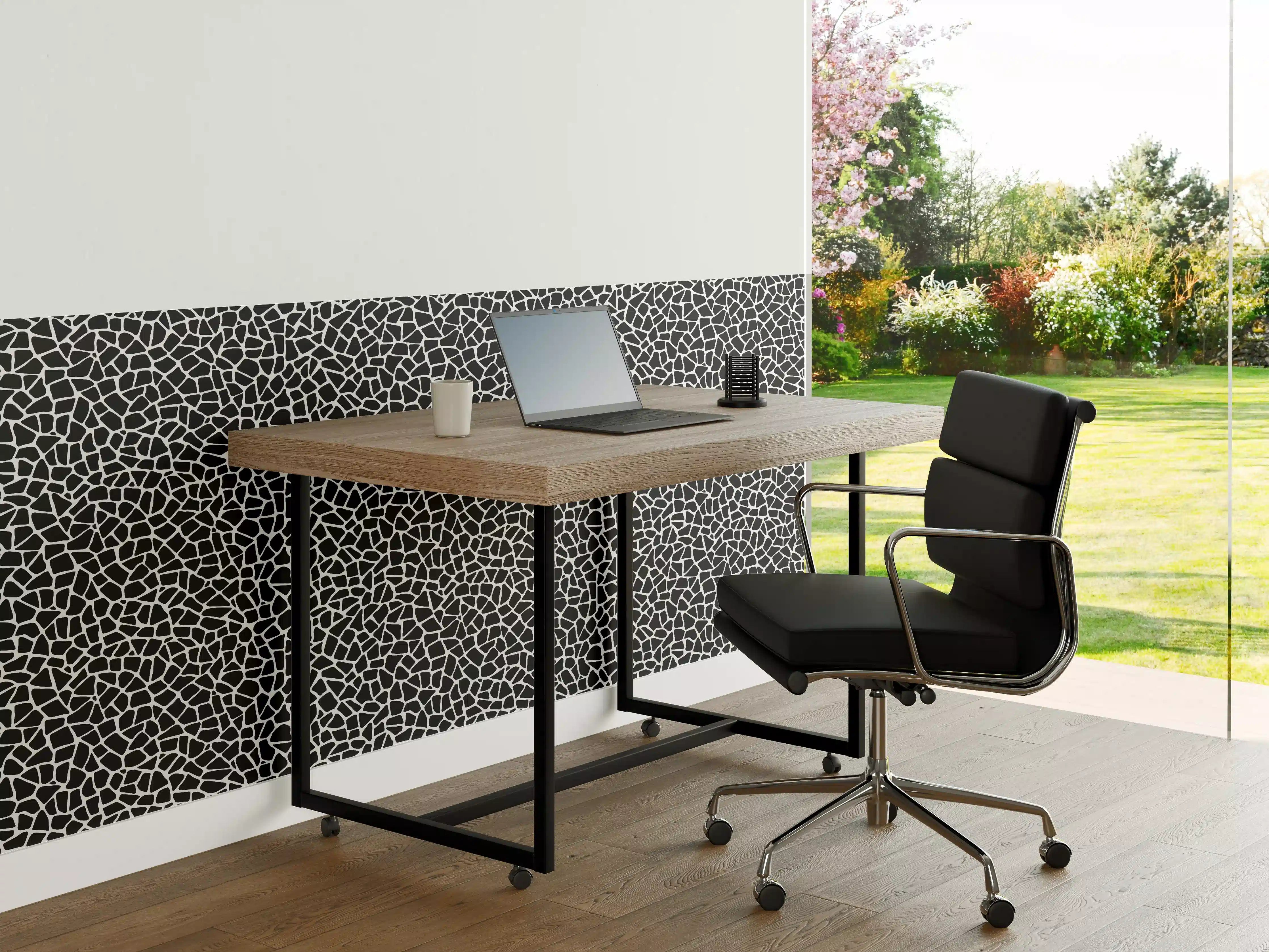 Büro Wandgestaltung - Schwarz-Grau-Mosaik-Design