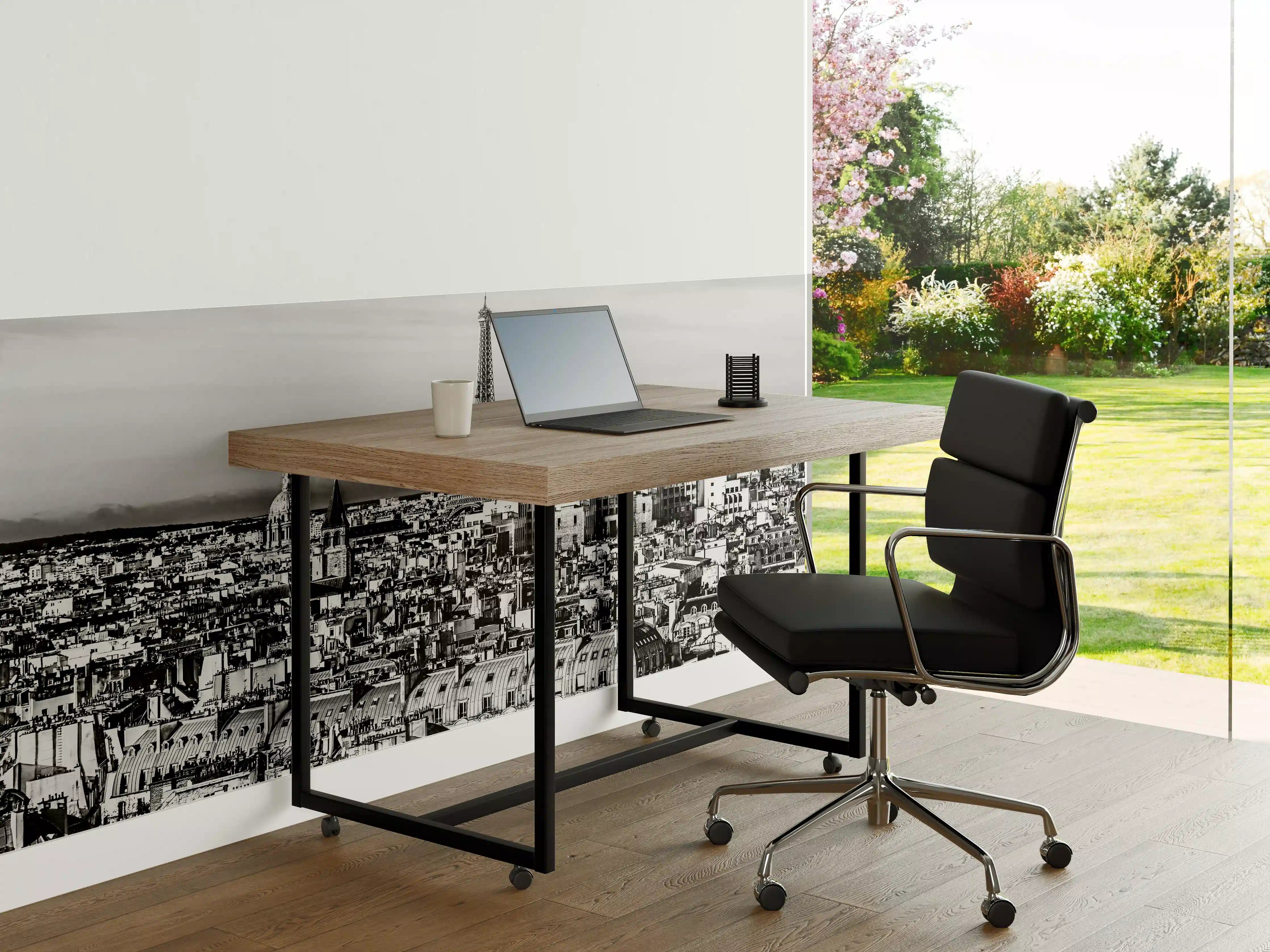 Büro Wandgestaltung - Schwarz-Weiß-Aufnahme des Pariser Stadtbildes mit Eiffelturm