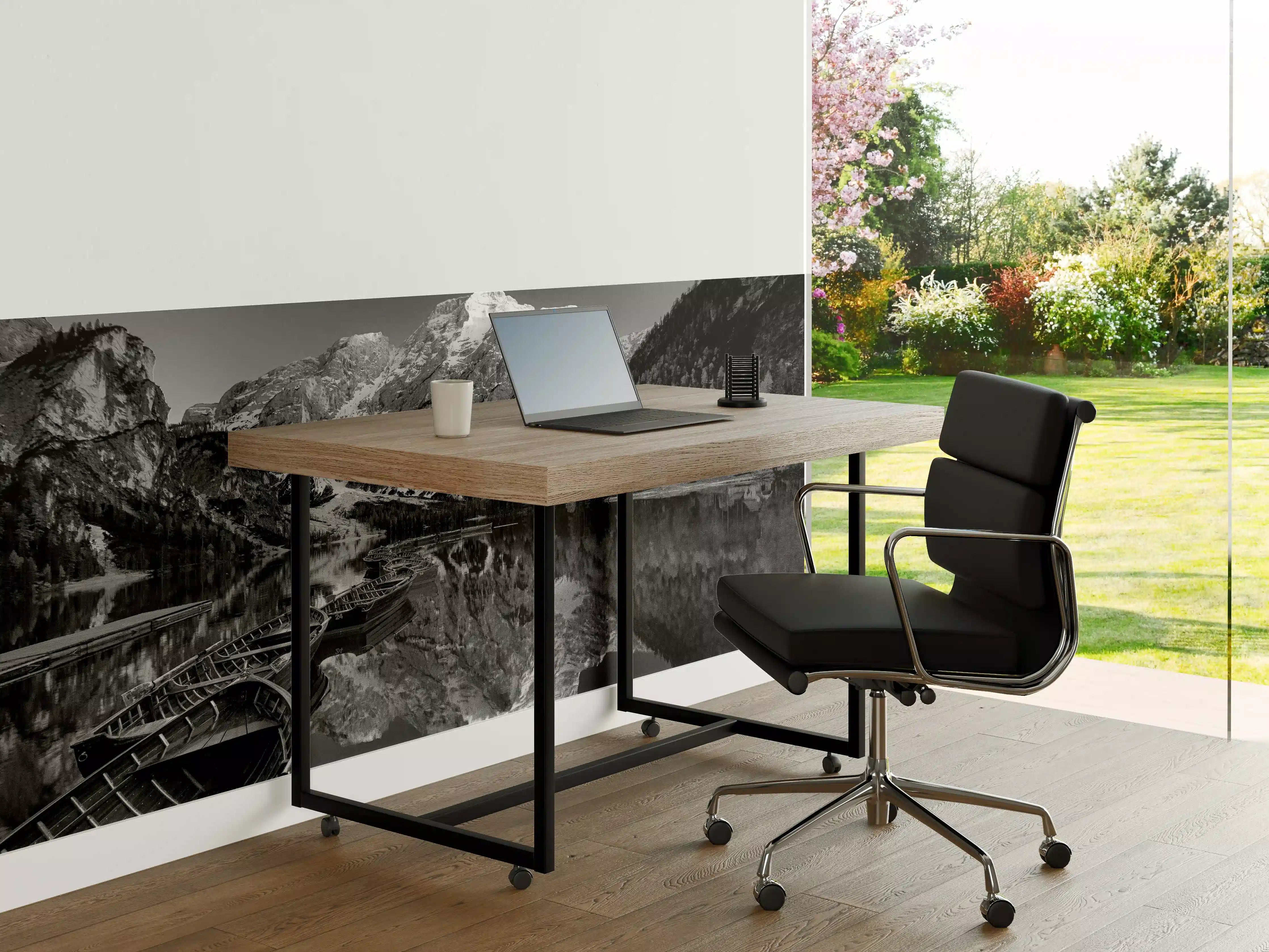 Büro Wandgestaltung - Schwarz-Weiß Bergsee Idylle