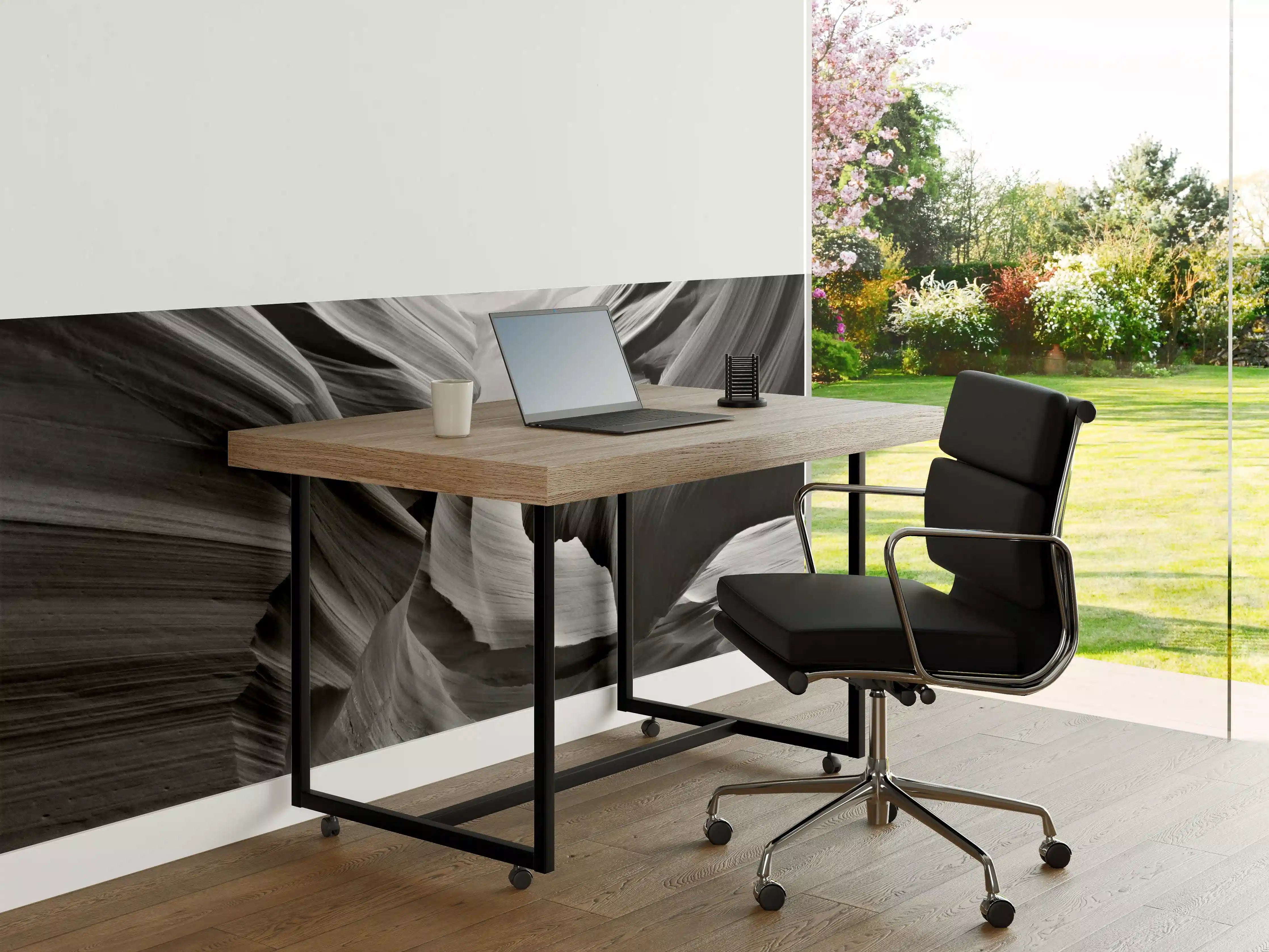 Büro Wandgestaltung - Schwarz-Weiß-Canyon mit eleganten Linien