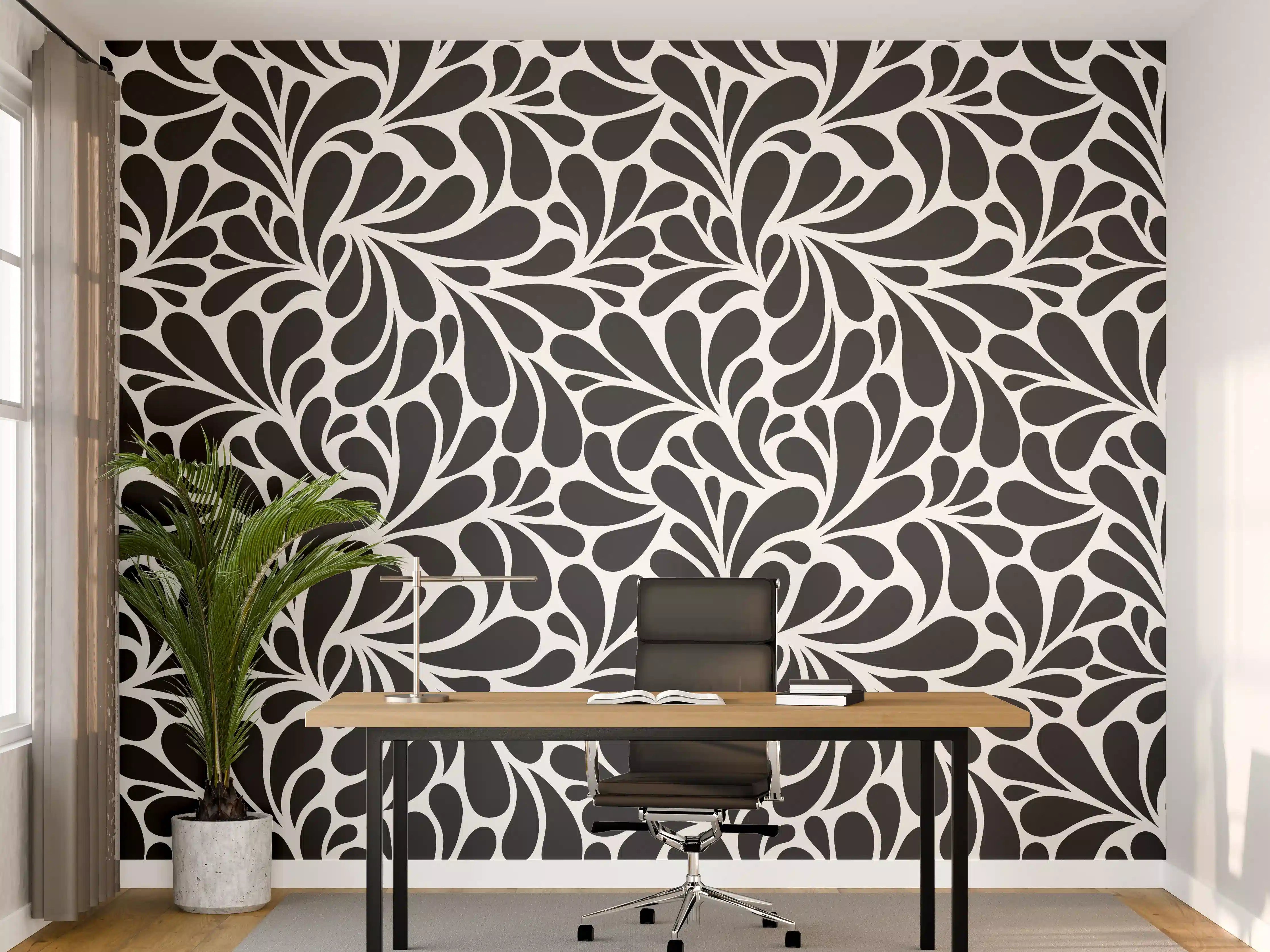 Büro Wandgestaltung - Schwarz-Weiß-Muster für elegante Akzente