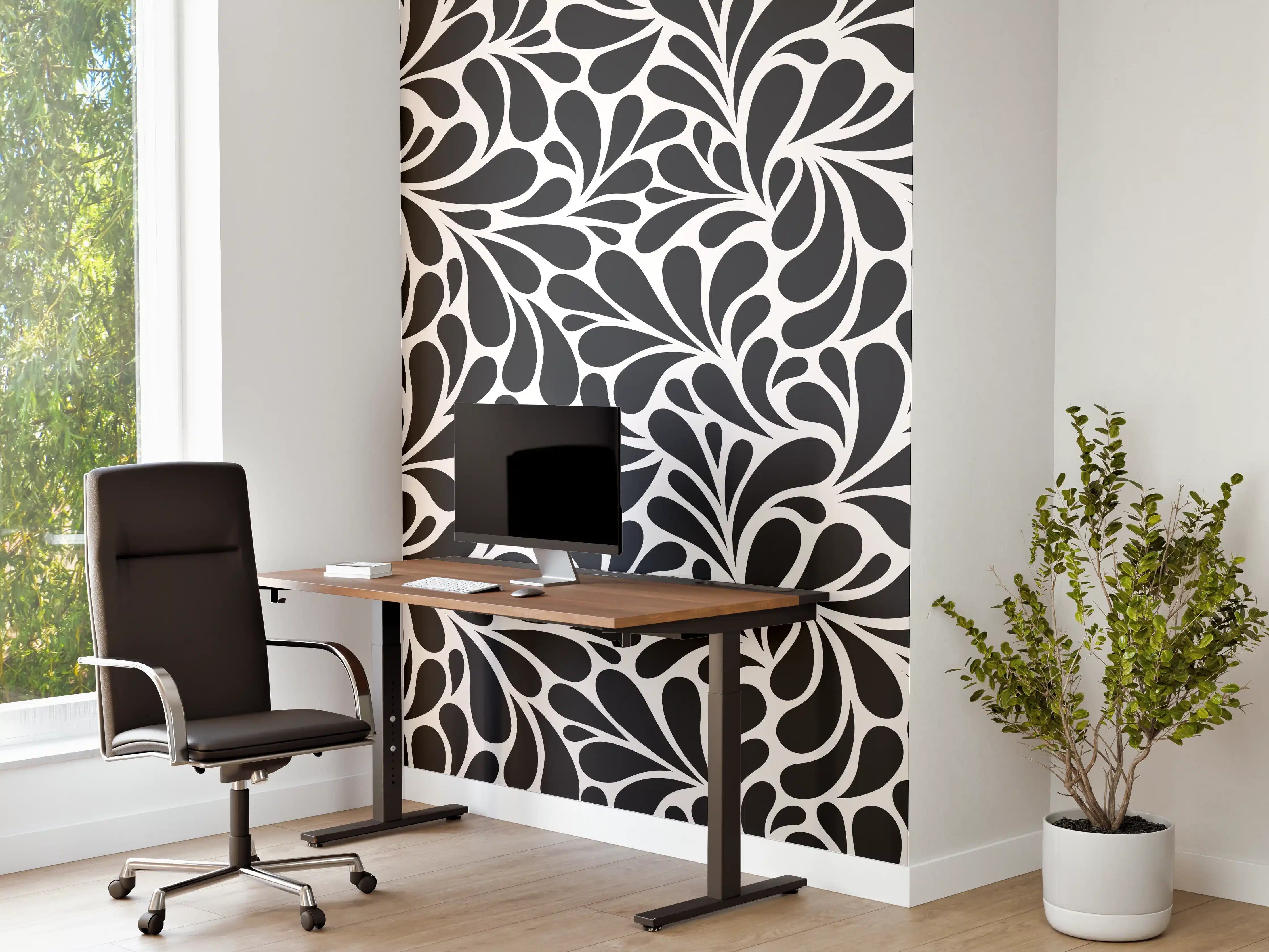 Büro Wandgestaltung - Schwarz-Weiß-Muster für elegante Akzente