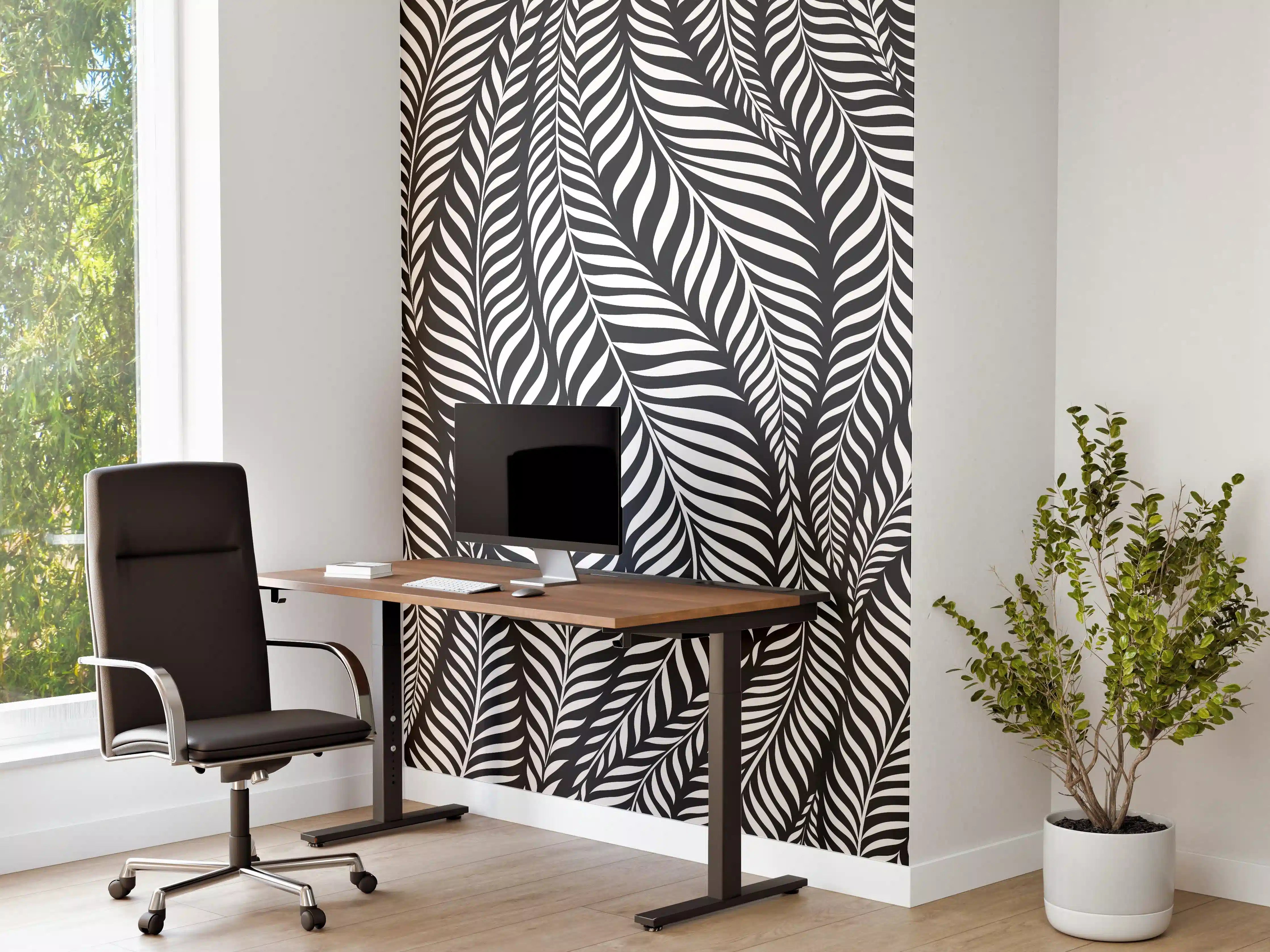 Büro Wandgestaltung - Schwarz-Weiß-Optik für eleganten Stil