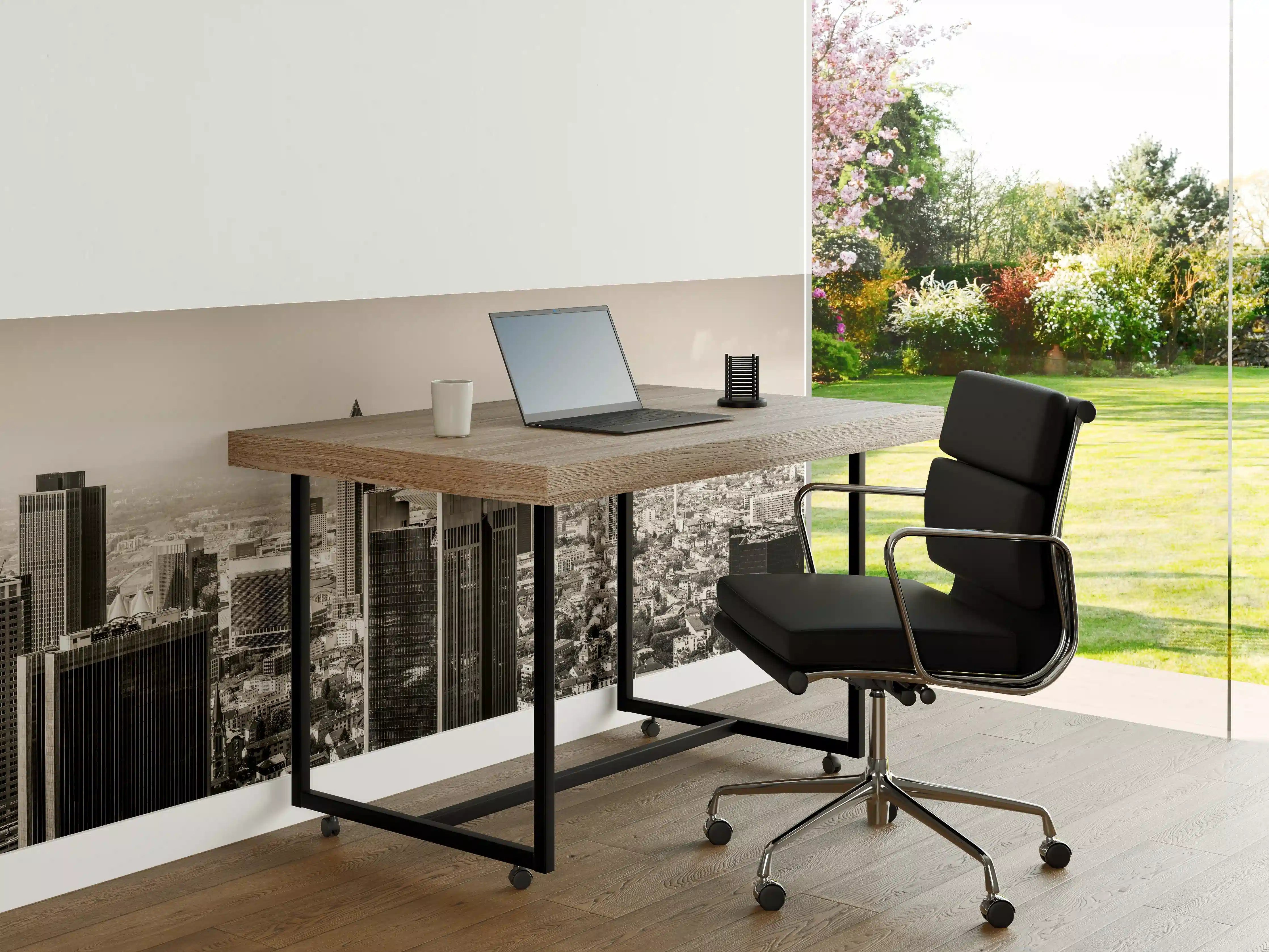 Büro Wandgestaltung - Schwarz-Weiß Skyline Panorama