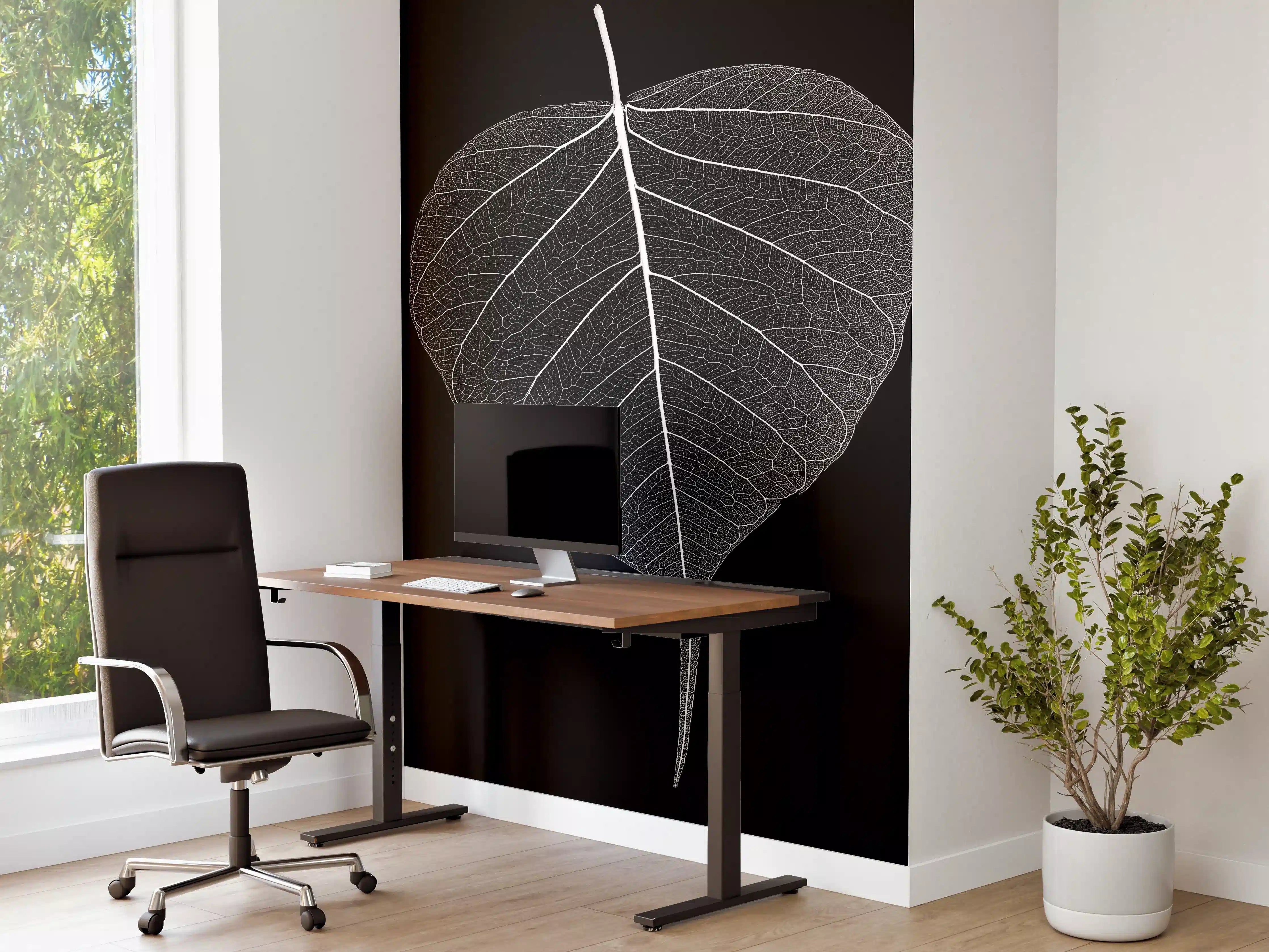 Büro Wandgestaltung - Schwarz-Weiß-Tropfenblatt