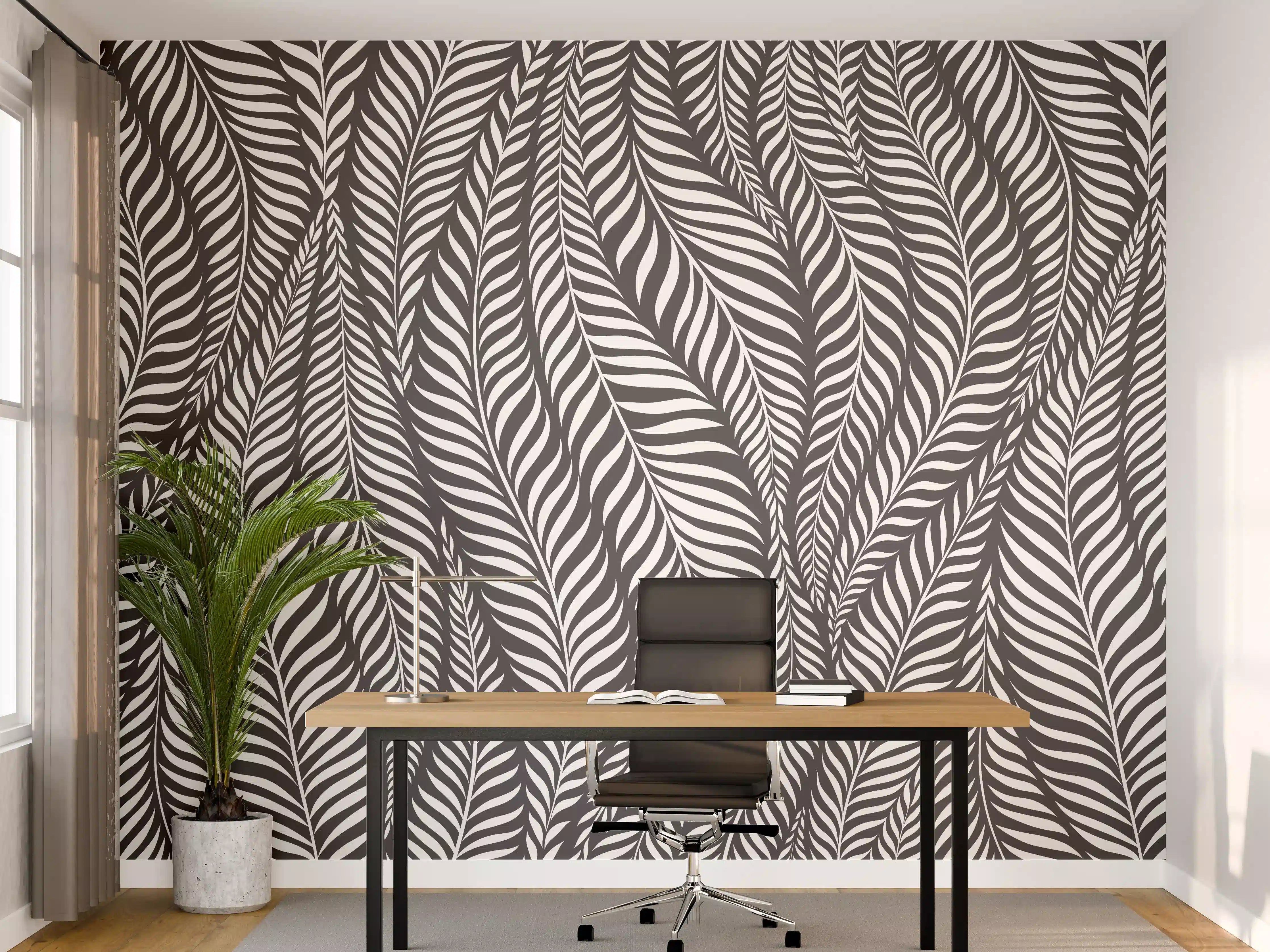 Büro Wandgestaltung - Schwarz-Weiß-Wellenmuster