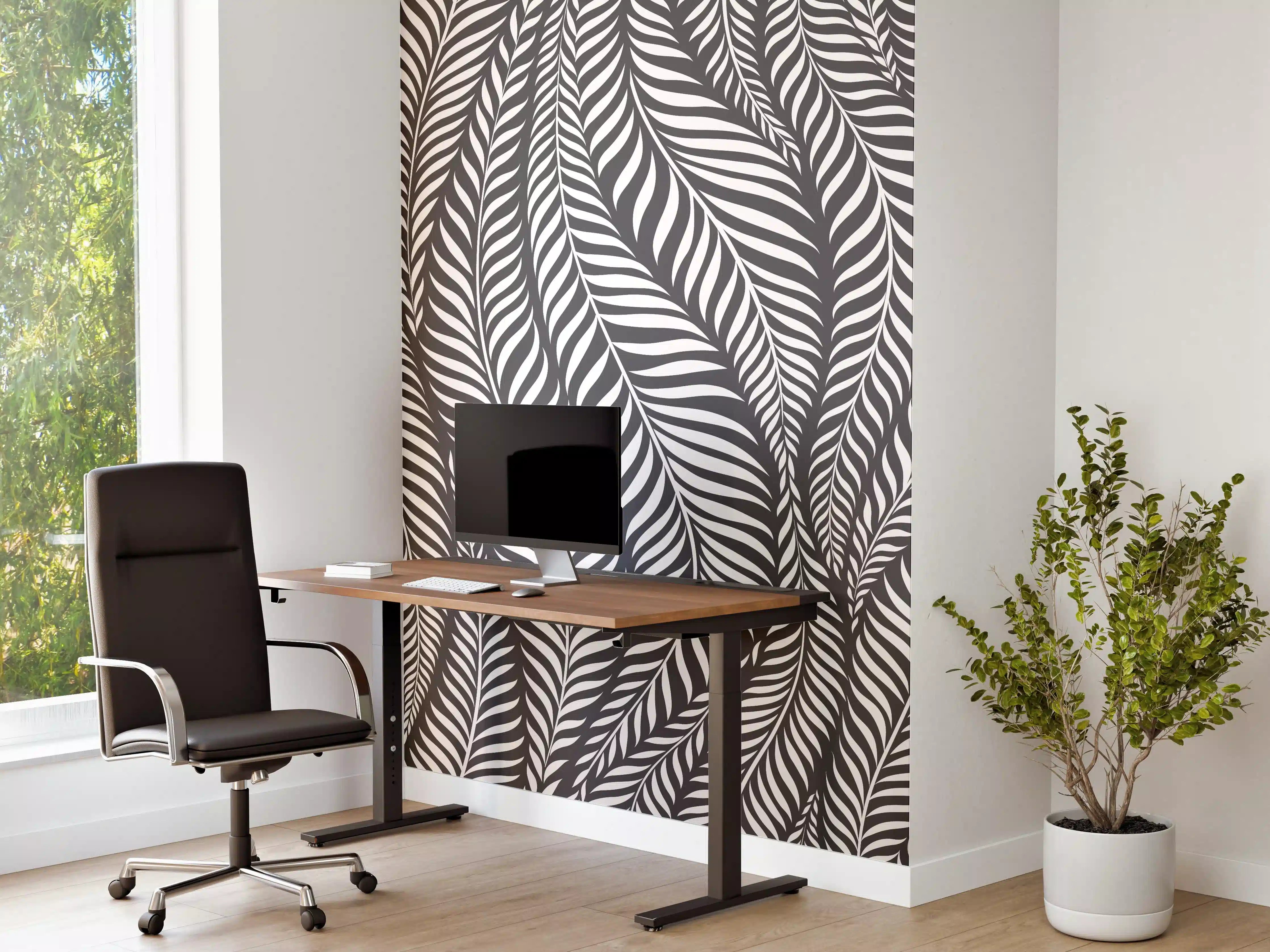 Büro Wandgestaltung - Schwarz-Weiß-Wellenmuster