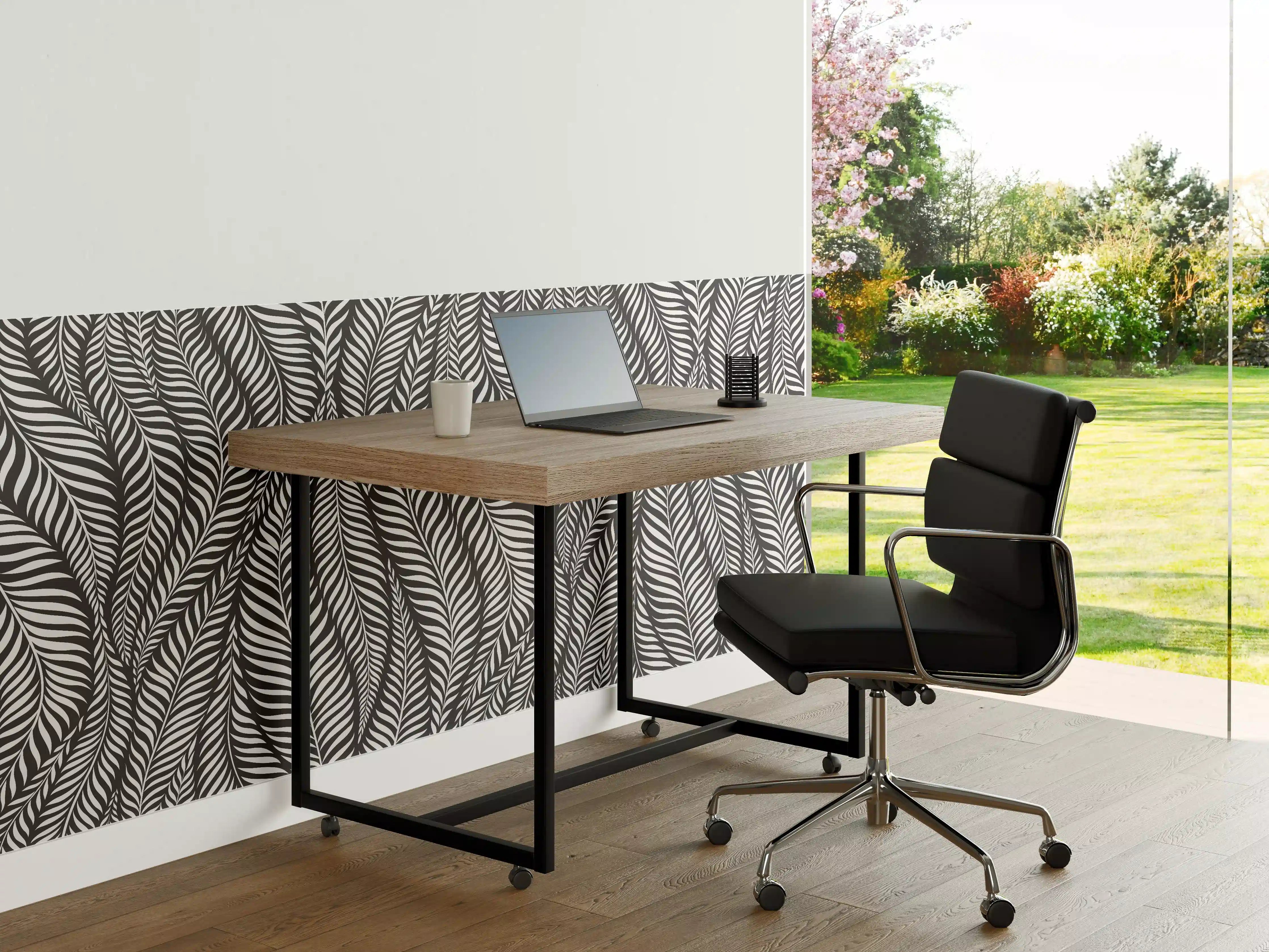 Büro Wandgestaltung - Schwarz-Weiß-Wellenmuster