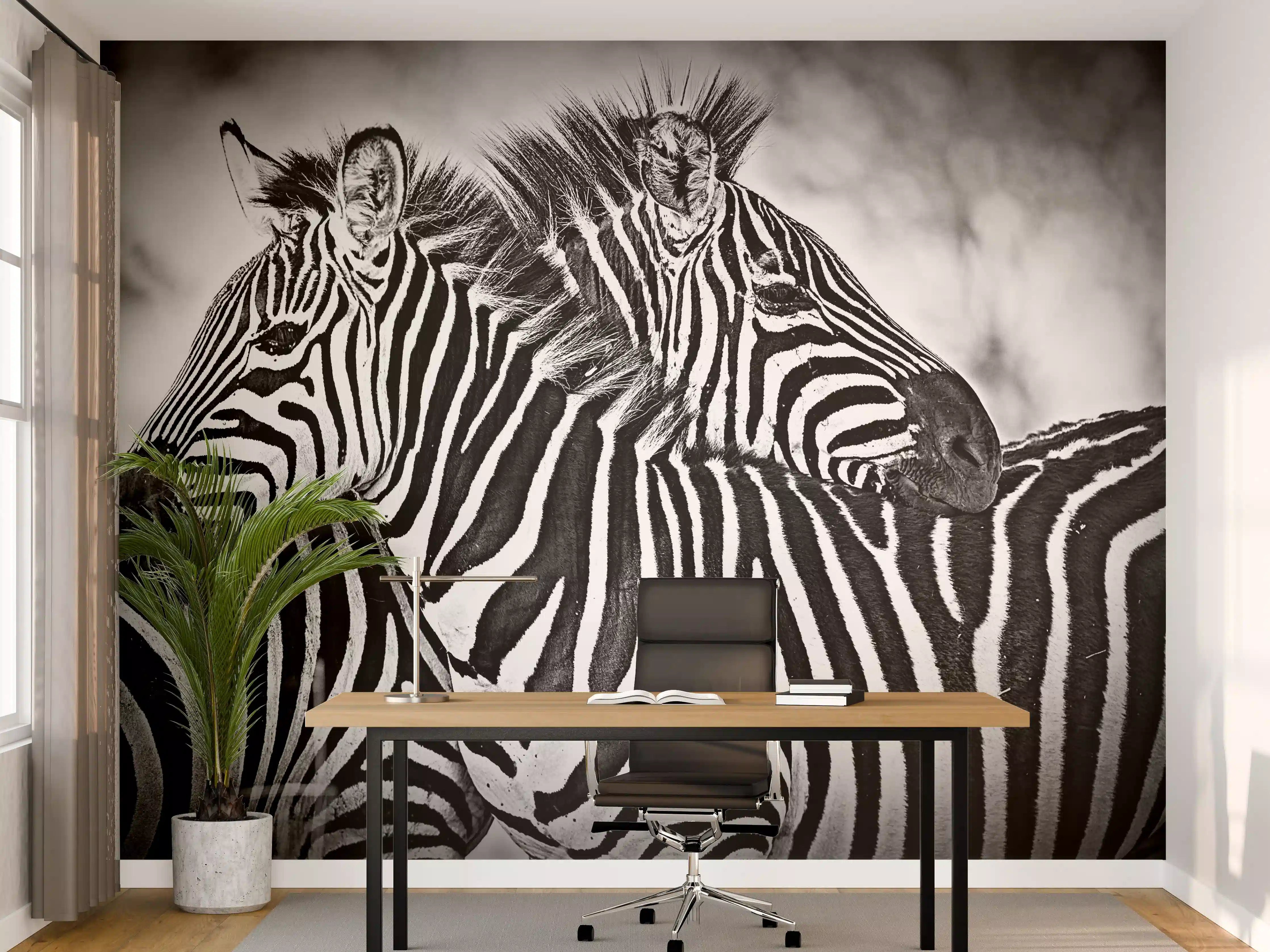 Büro Wandgestaltung - Schwarz-Weiß Zebrabotive