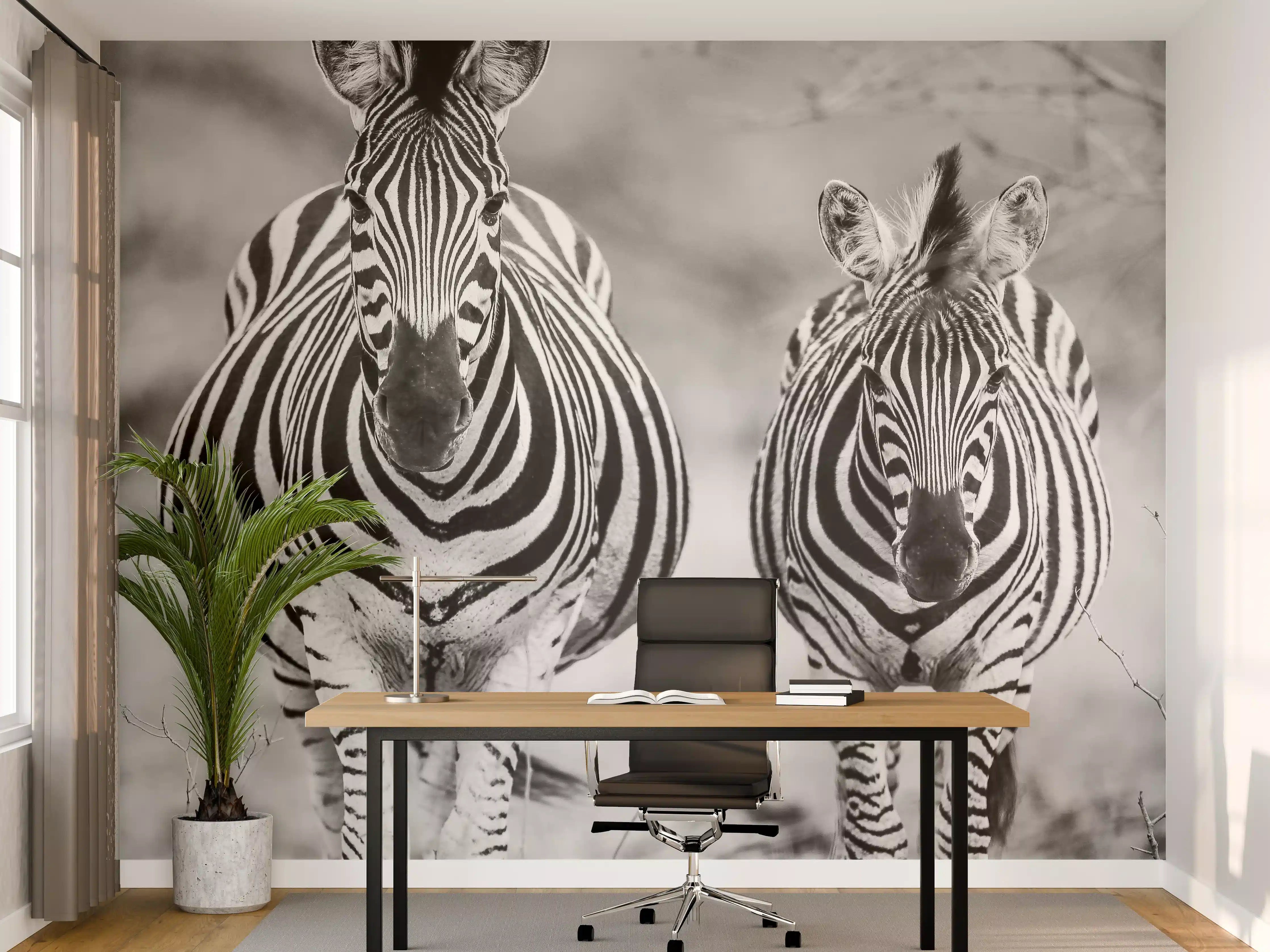 Büro Wandgestaltung - Schwarz-Weiß Zebrapaar