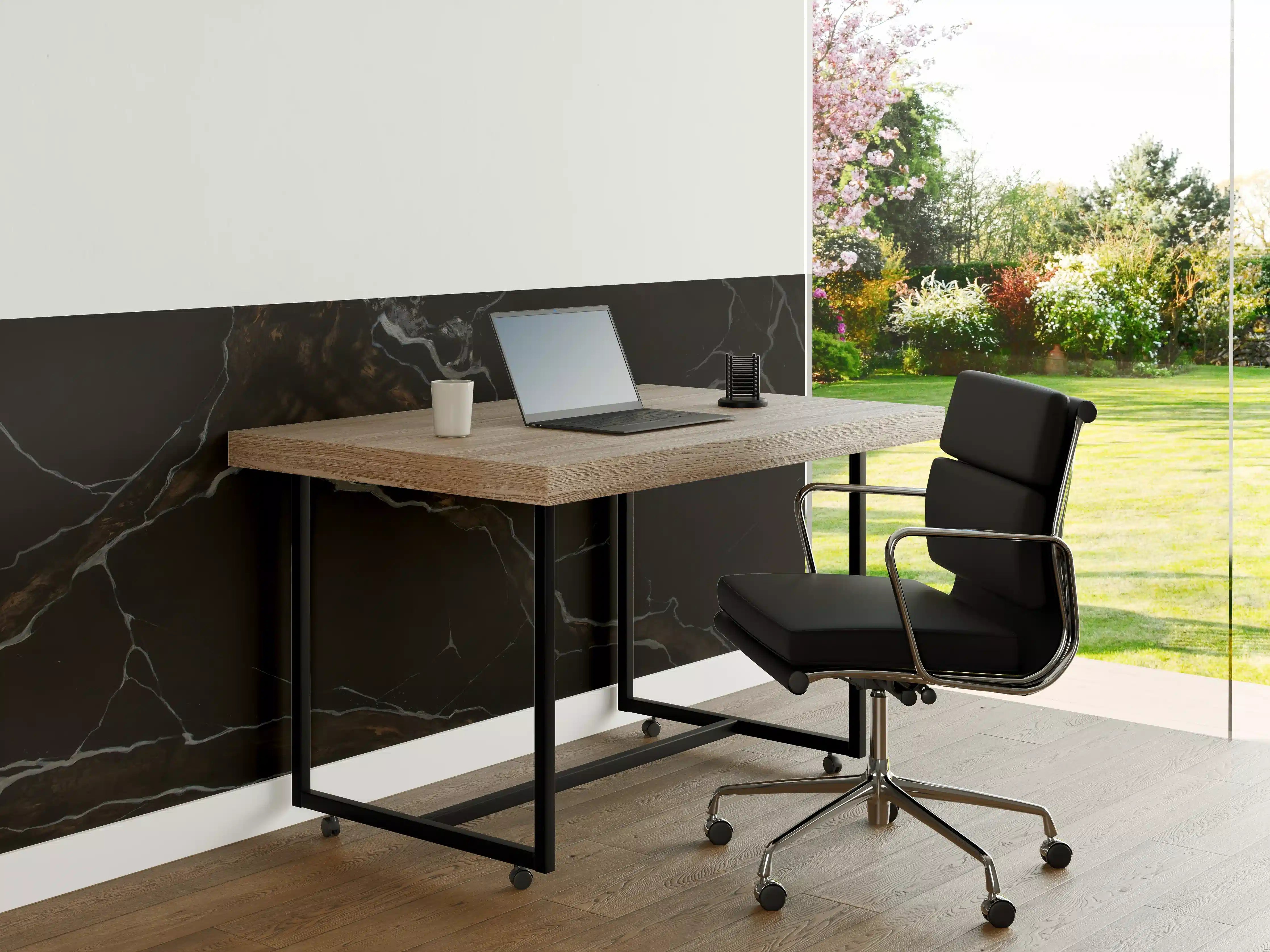 Büro Wandgestaltung - Schwarz-brauner Marmor