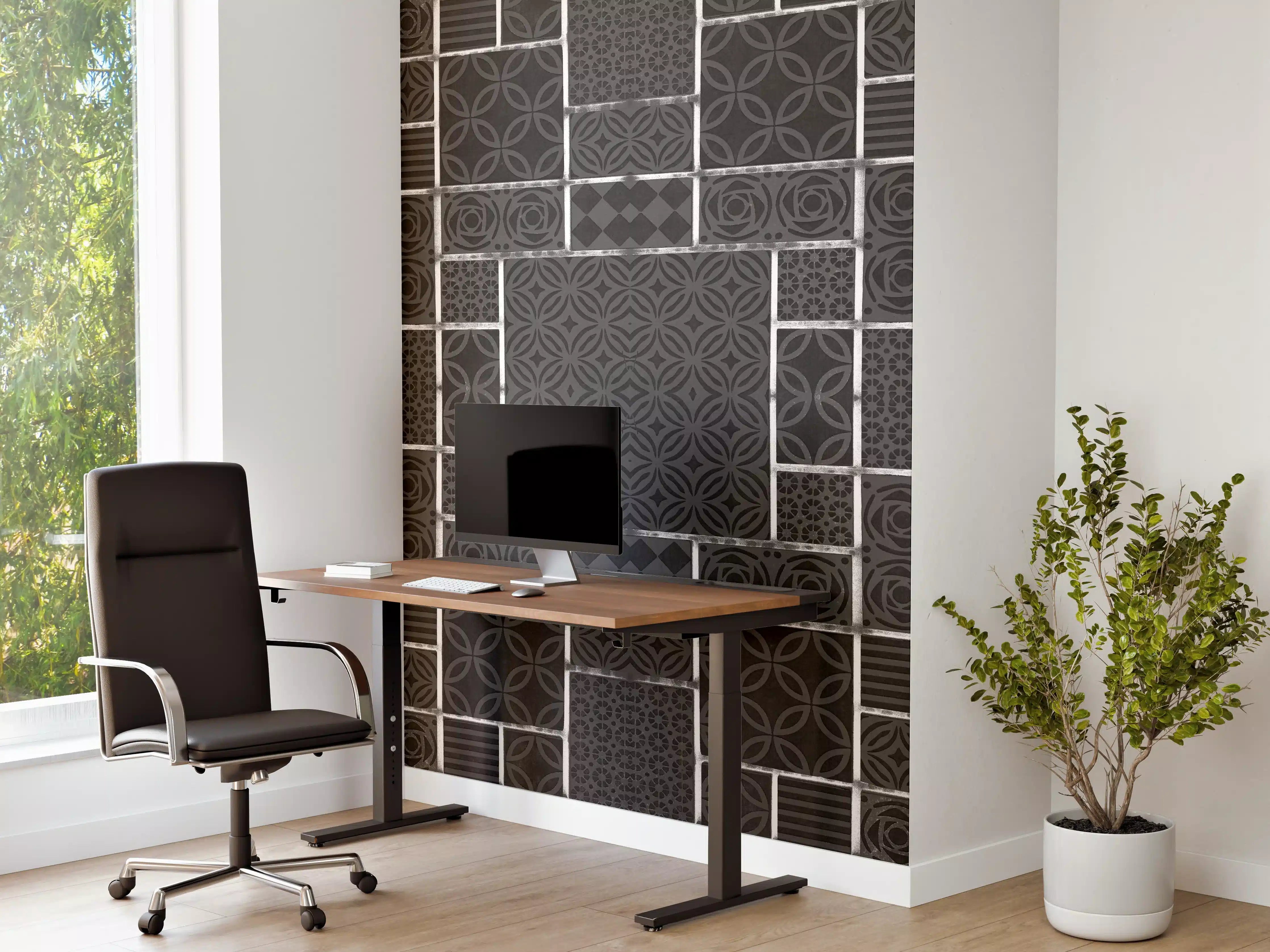 Büro Wandgestaltung - Schwarz geometrische Fliesen