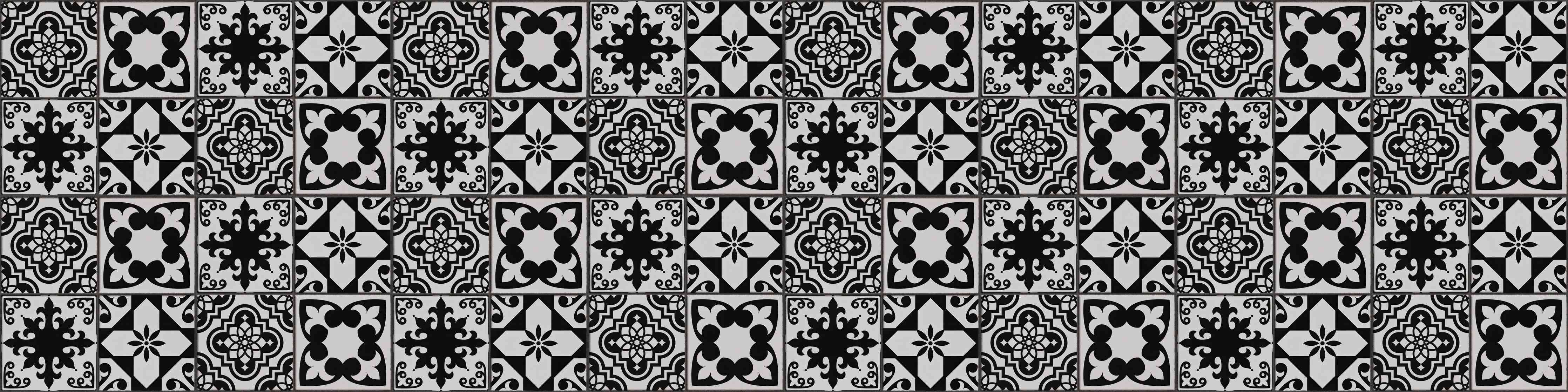 Büro Wandgestaltung-Schwarz-grau Vintage Fliesen