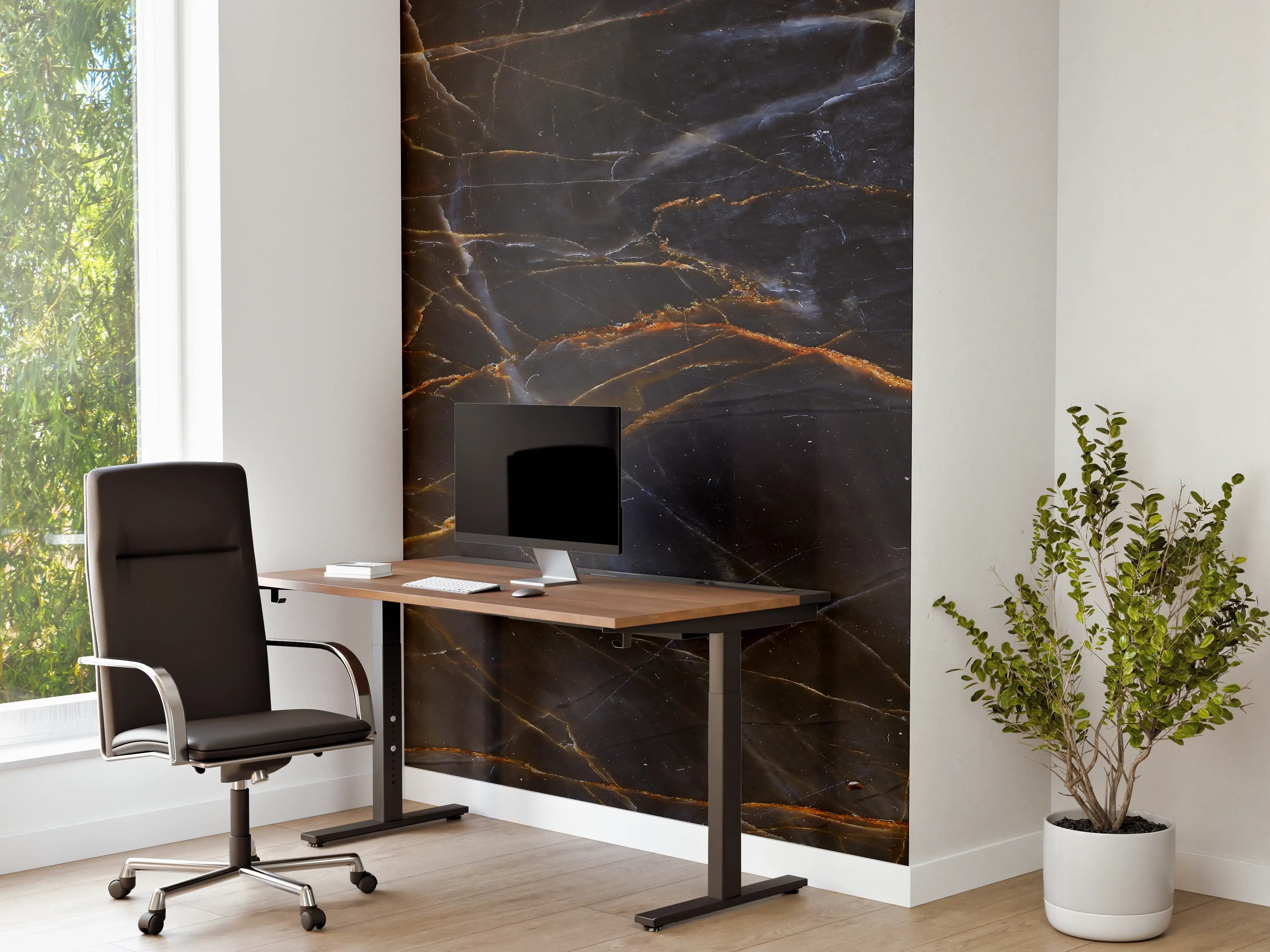Büro Wandgestaltung - Schwarz und braune Marmor Textur aus Russland