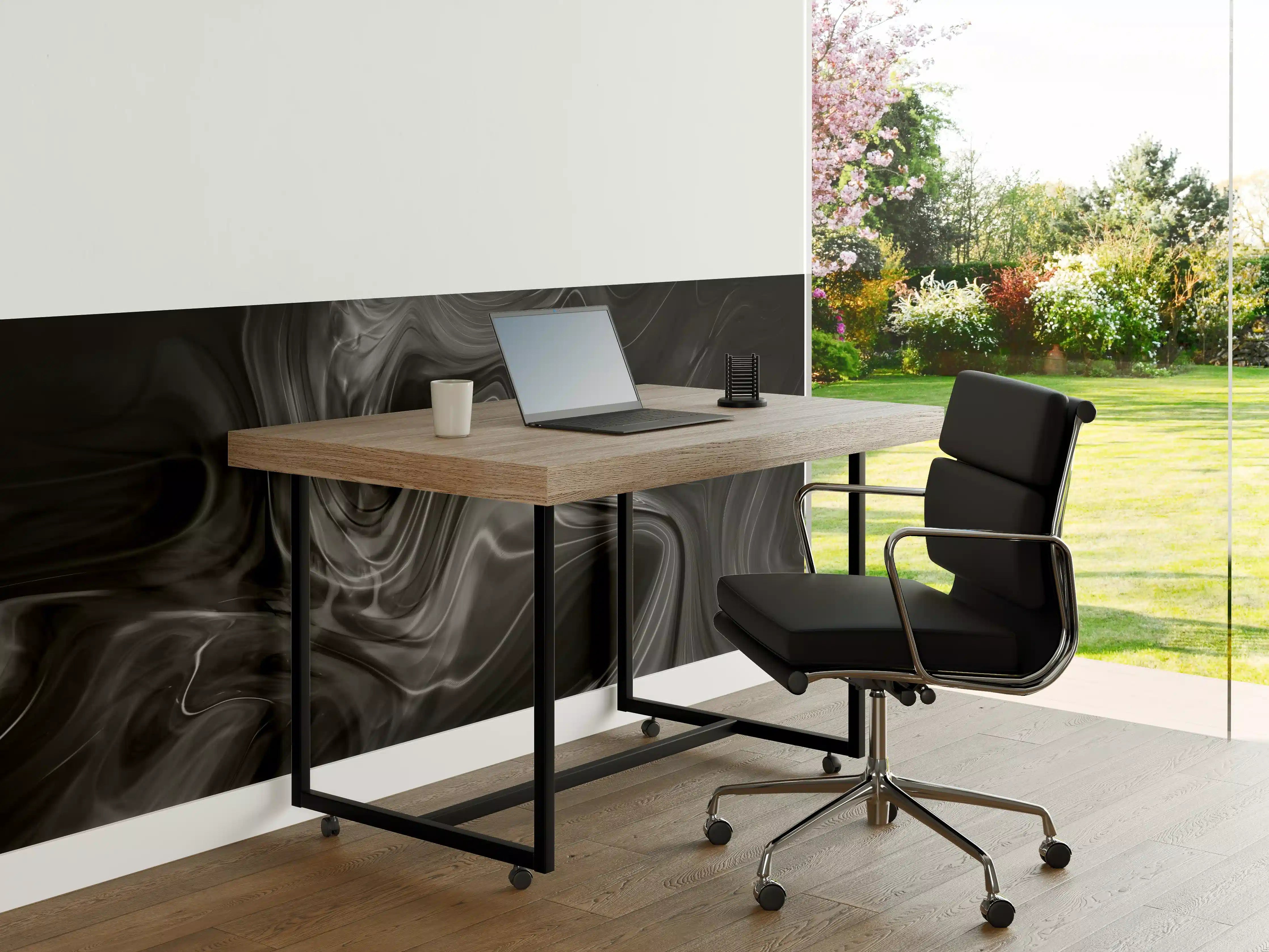 Büro Wandgestaltung - Schwarz-weiße Marmortextur mit eleganten Mustern