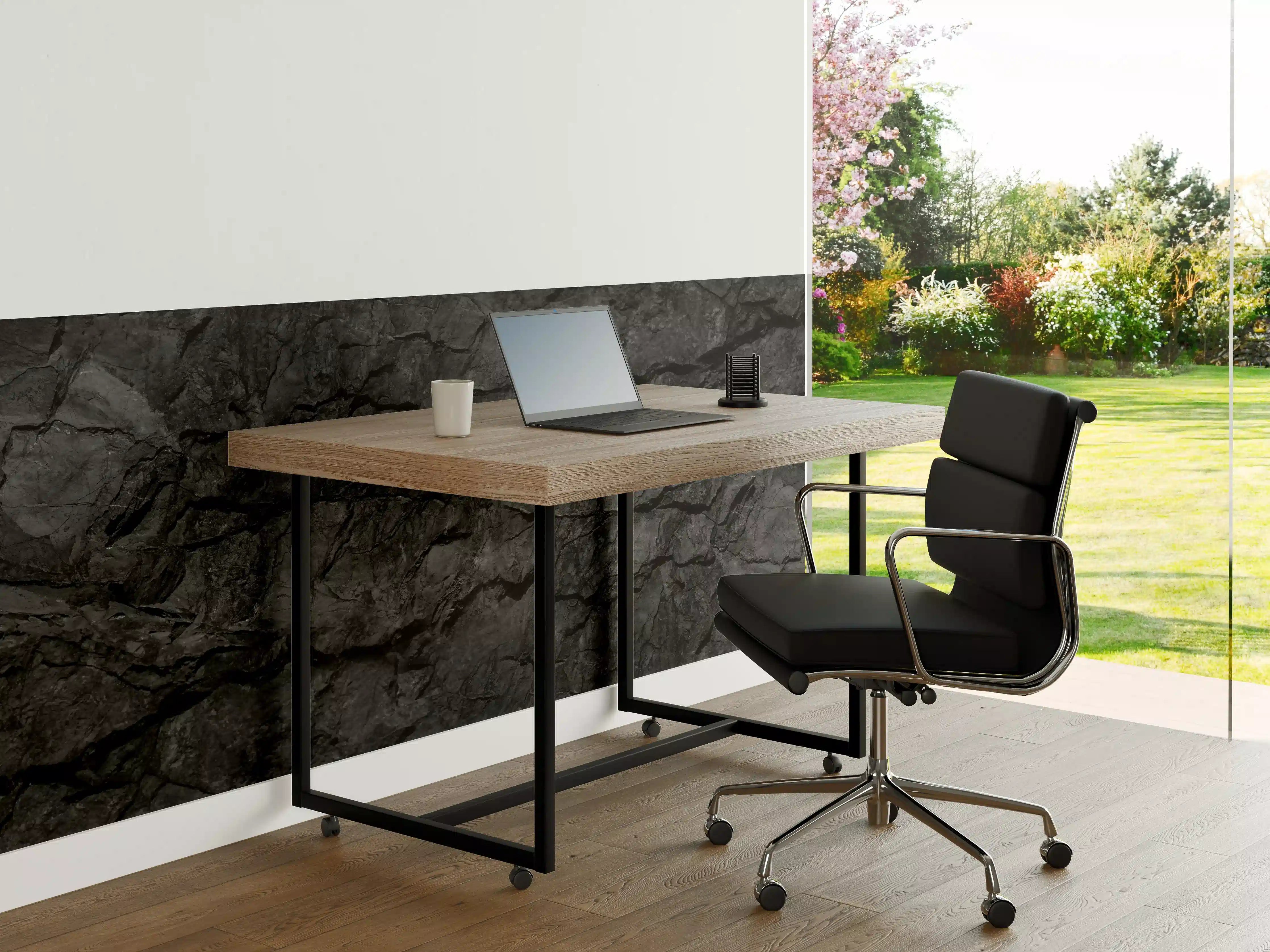 Büro Wandgestaltung - Schwarze Gesteinstextur mit Rissen