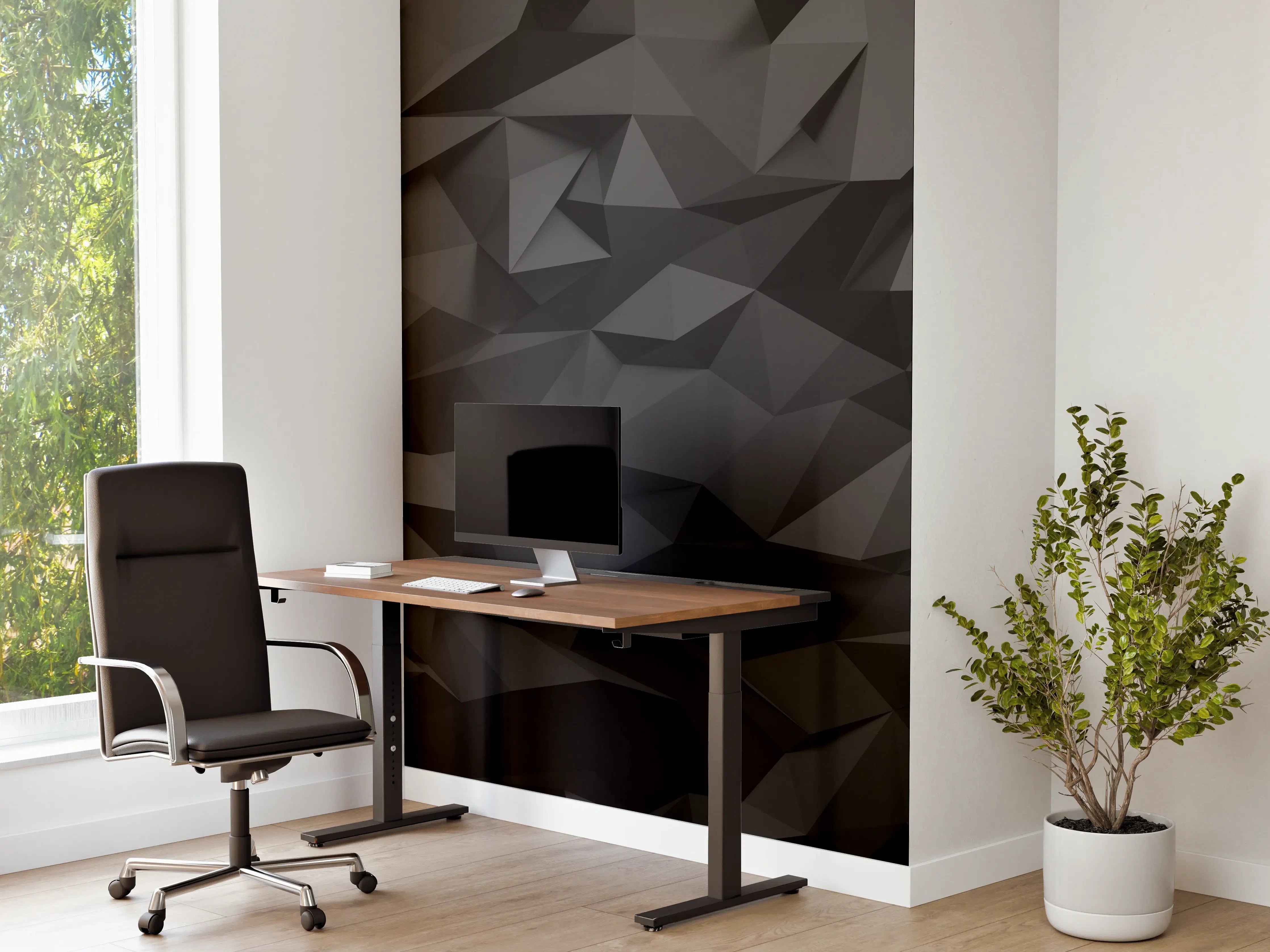 Büro Wandgestaltung - Schwarze Polygon-Muster Textur