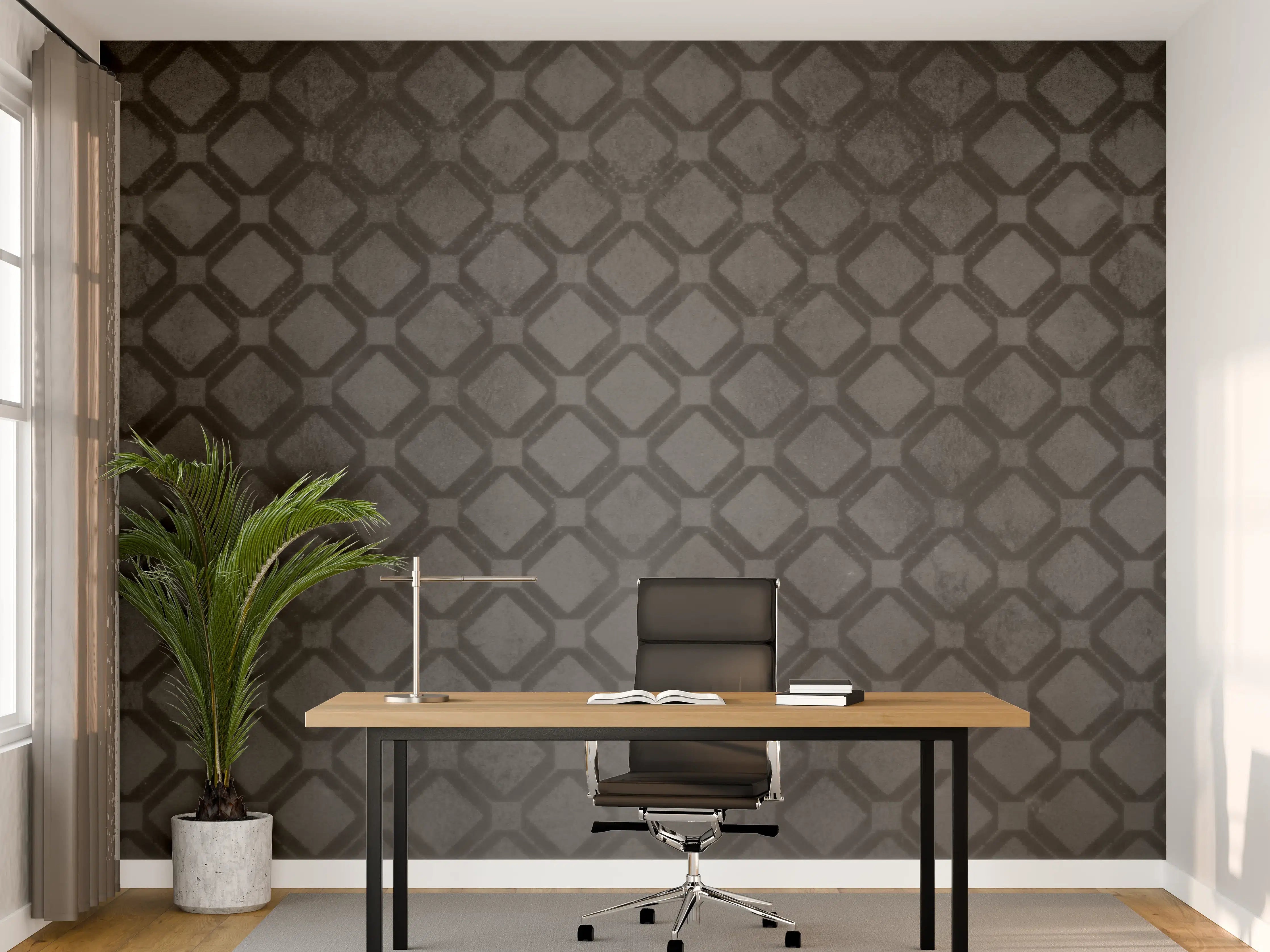 Büro Wandgestaltung - Schwarze Raute Muster