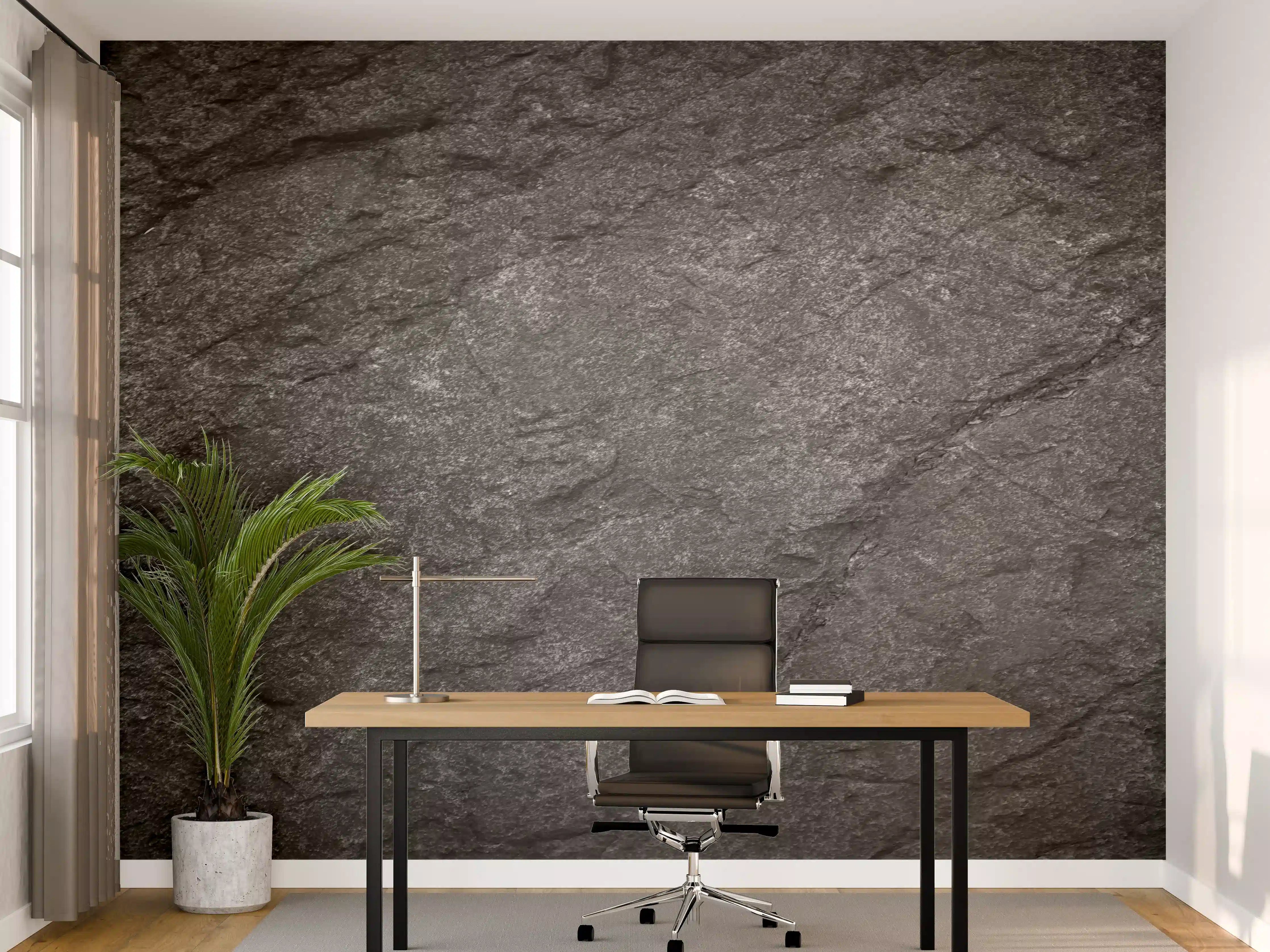 Büro Wandgestaltung - Schwarze Schieferplatte