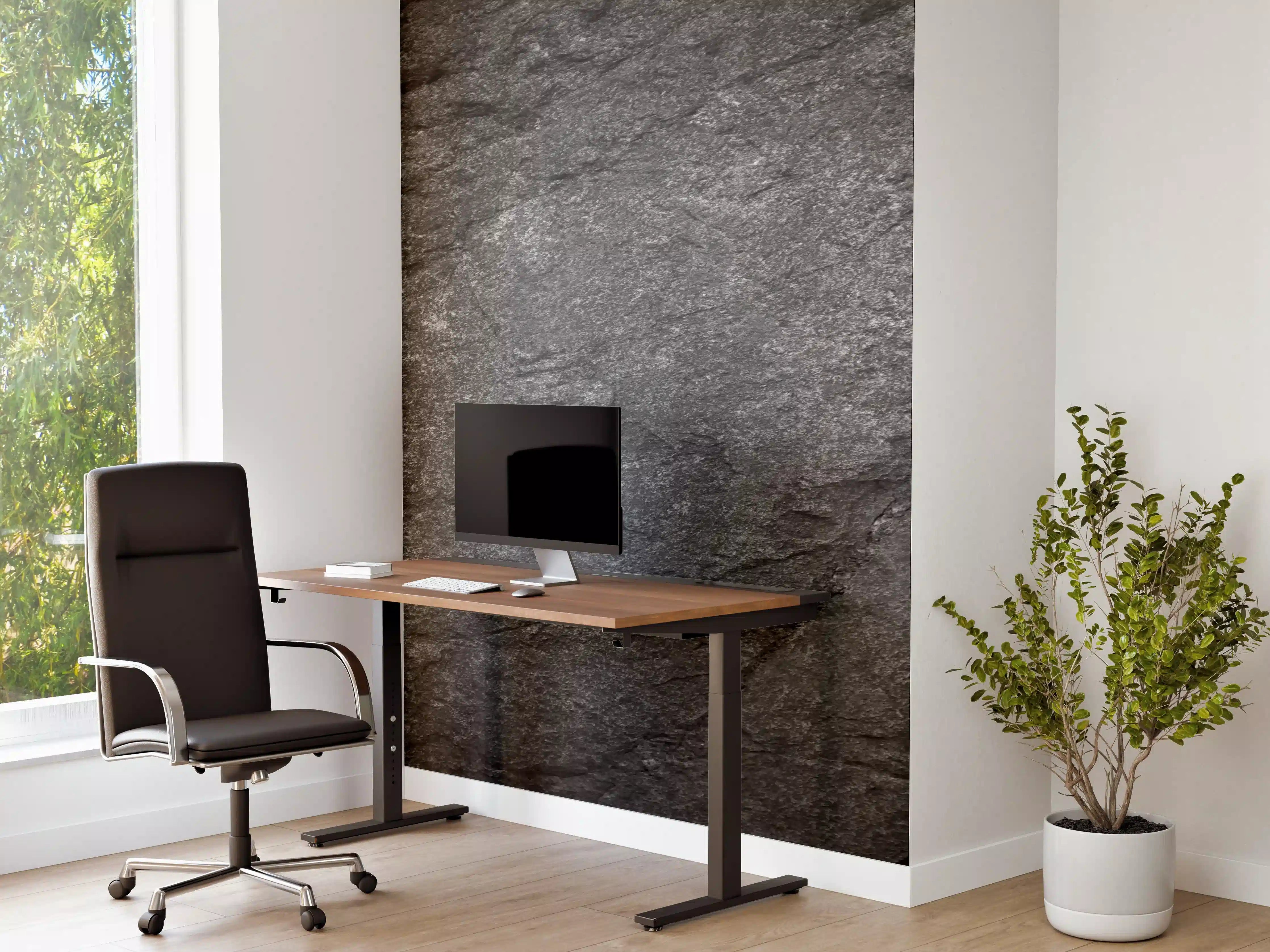 Büro Wandgestaltung - Schwarze Schieferplatte