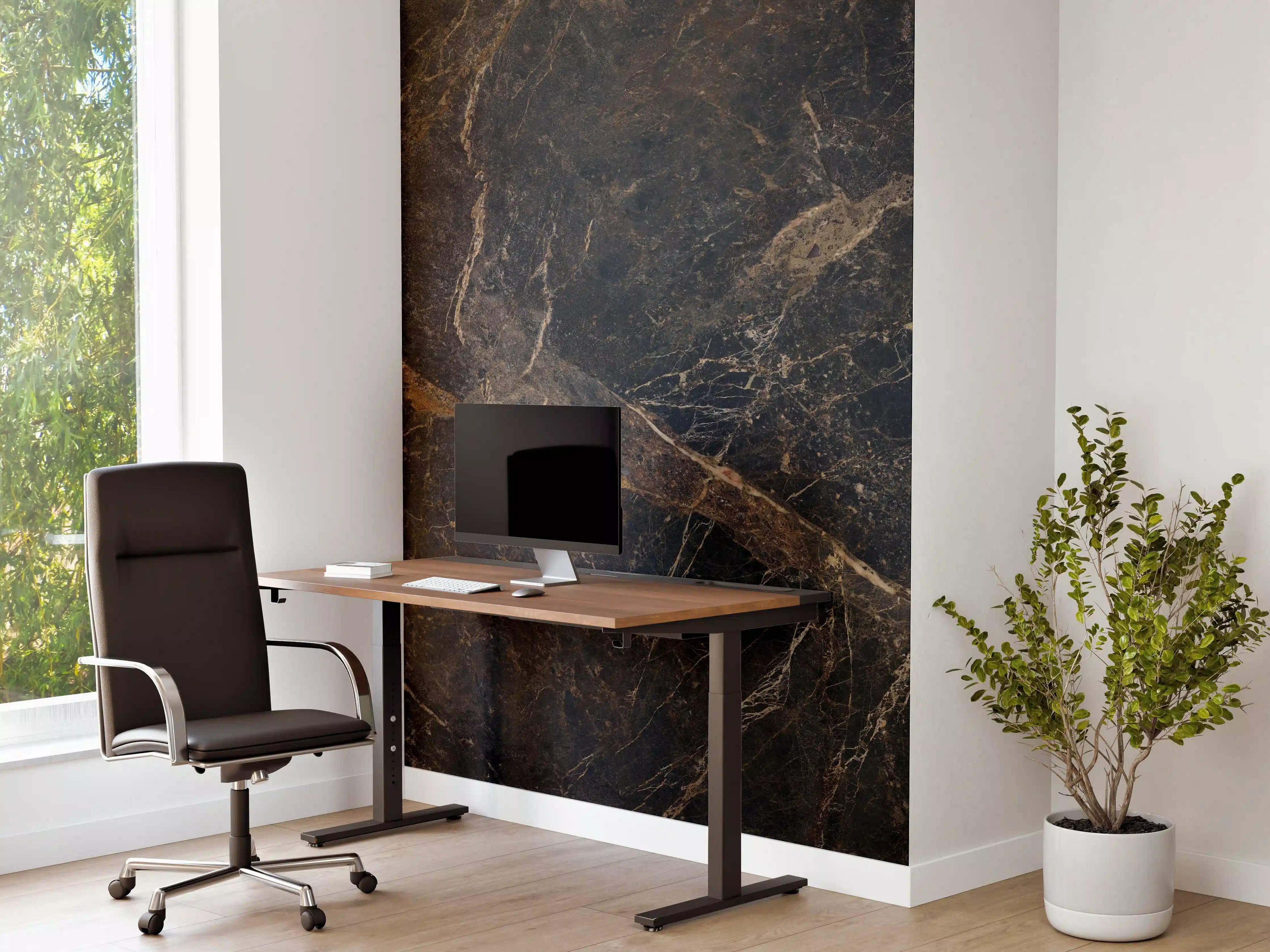 Büro Wandgestaltung - Schwarze edle Marmortextur