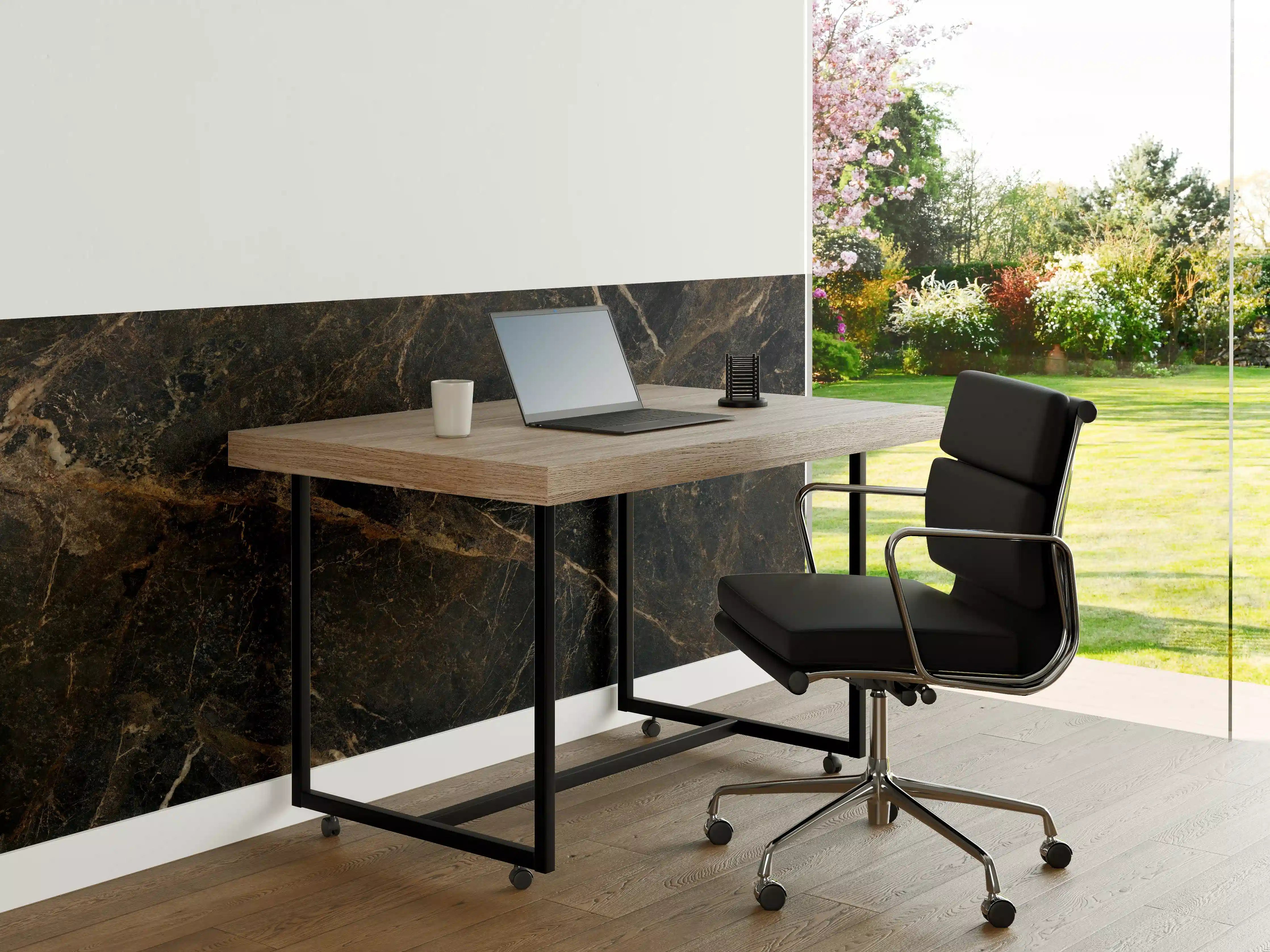 Büro Wandgestaltung - Schwarze edle Marmortextur