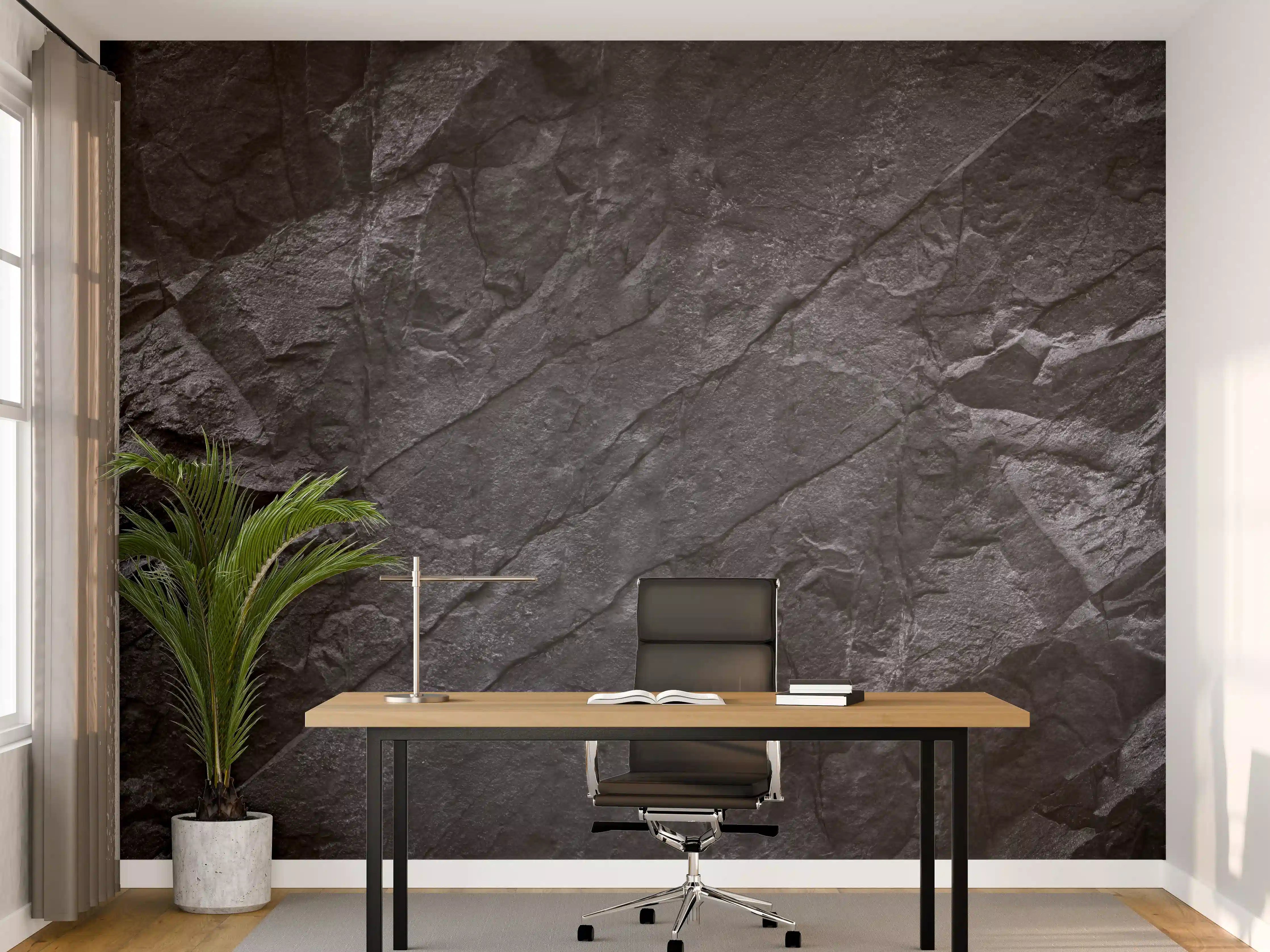 Büro Wandgestaltung - Schwarzer Fels