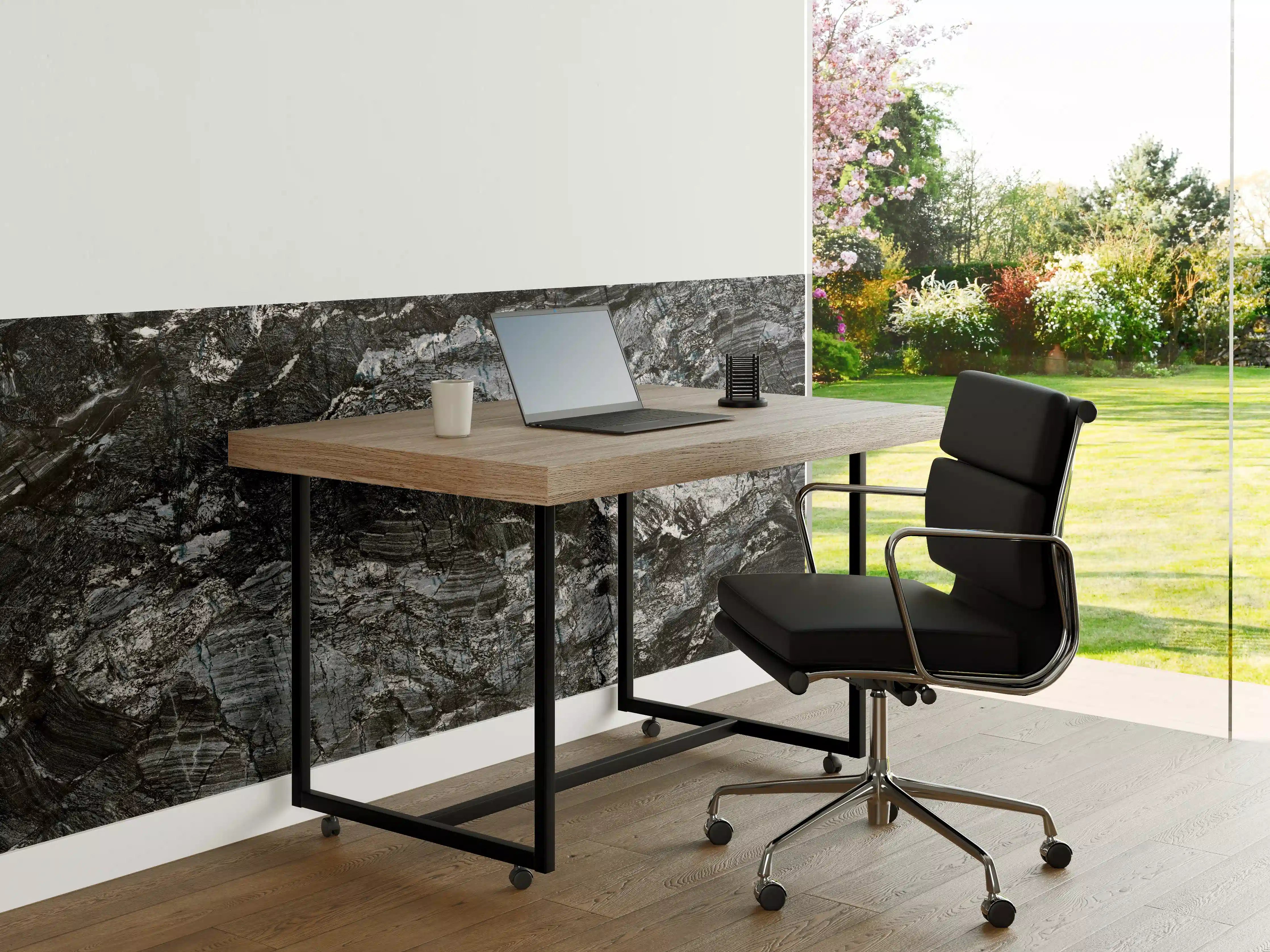 Büro Wandgestaltung - Schwarzer Marmor - Natur