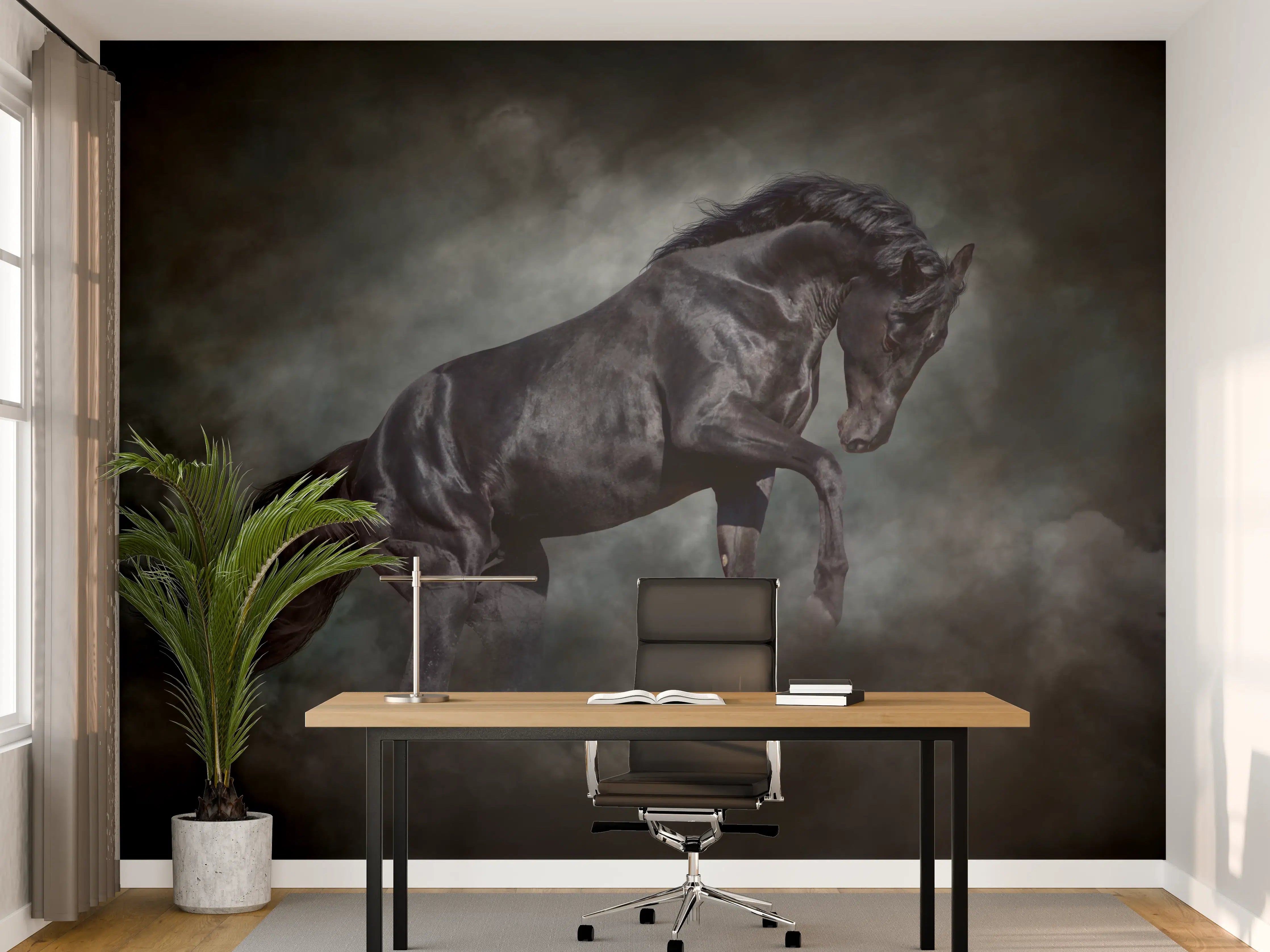 Büro Wandgestaltung - Schwarzer hengst