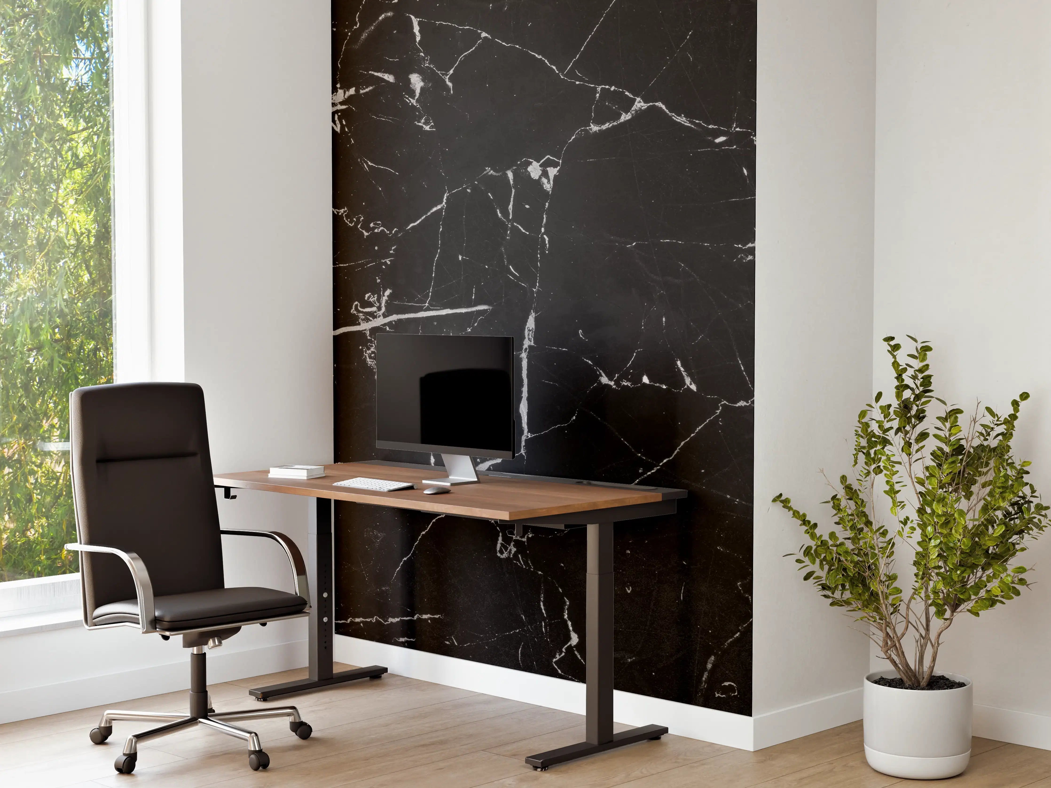 Büro Wandgestaltung - Schwarzer portoro Marmor