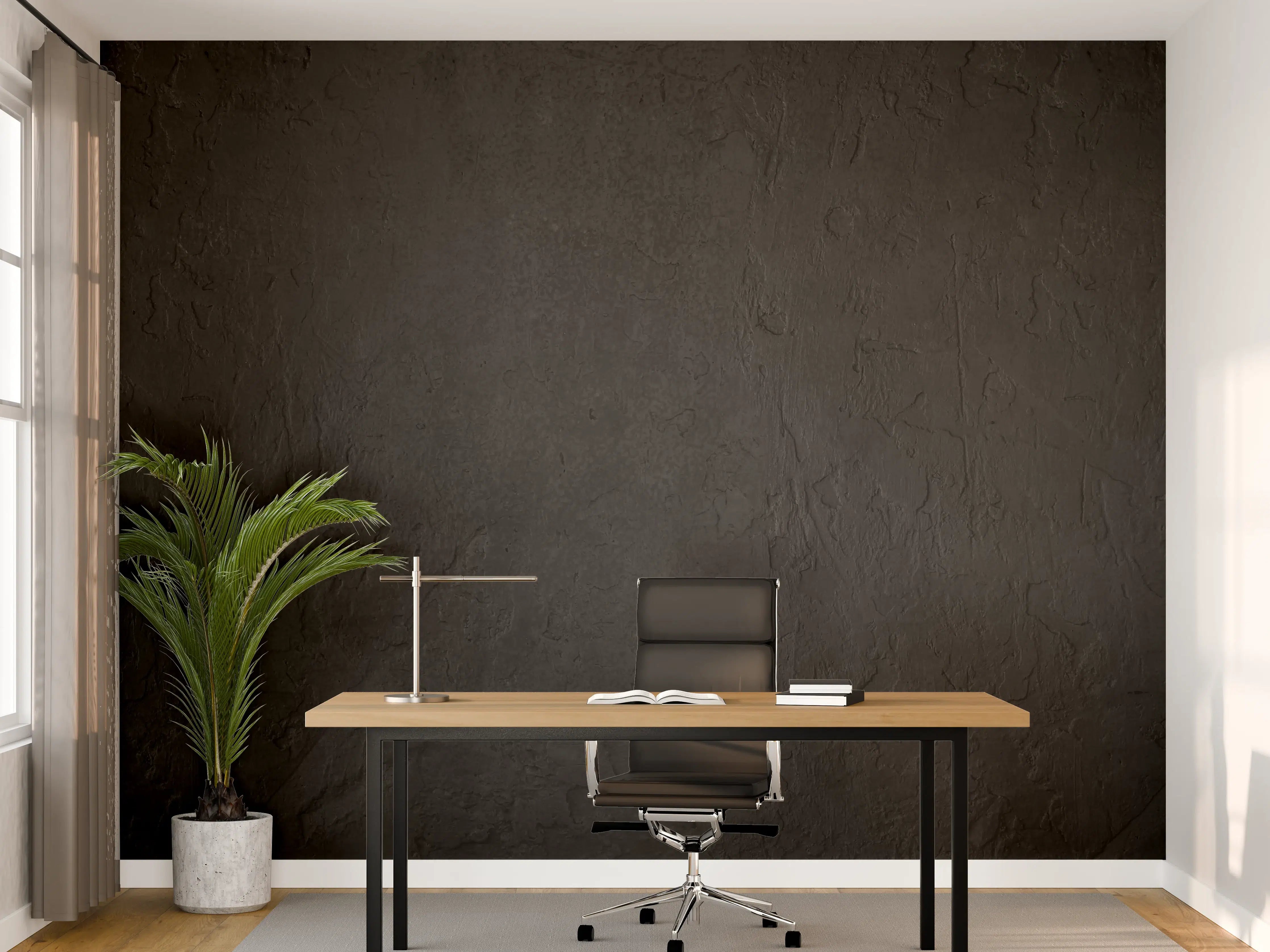 Büro Wandgestaltung - Schwarzer rustikaler Steinhintergrund