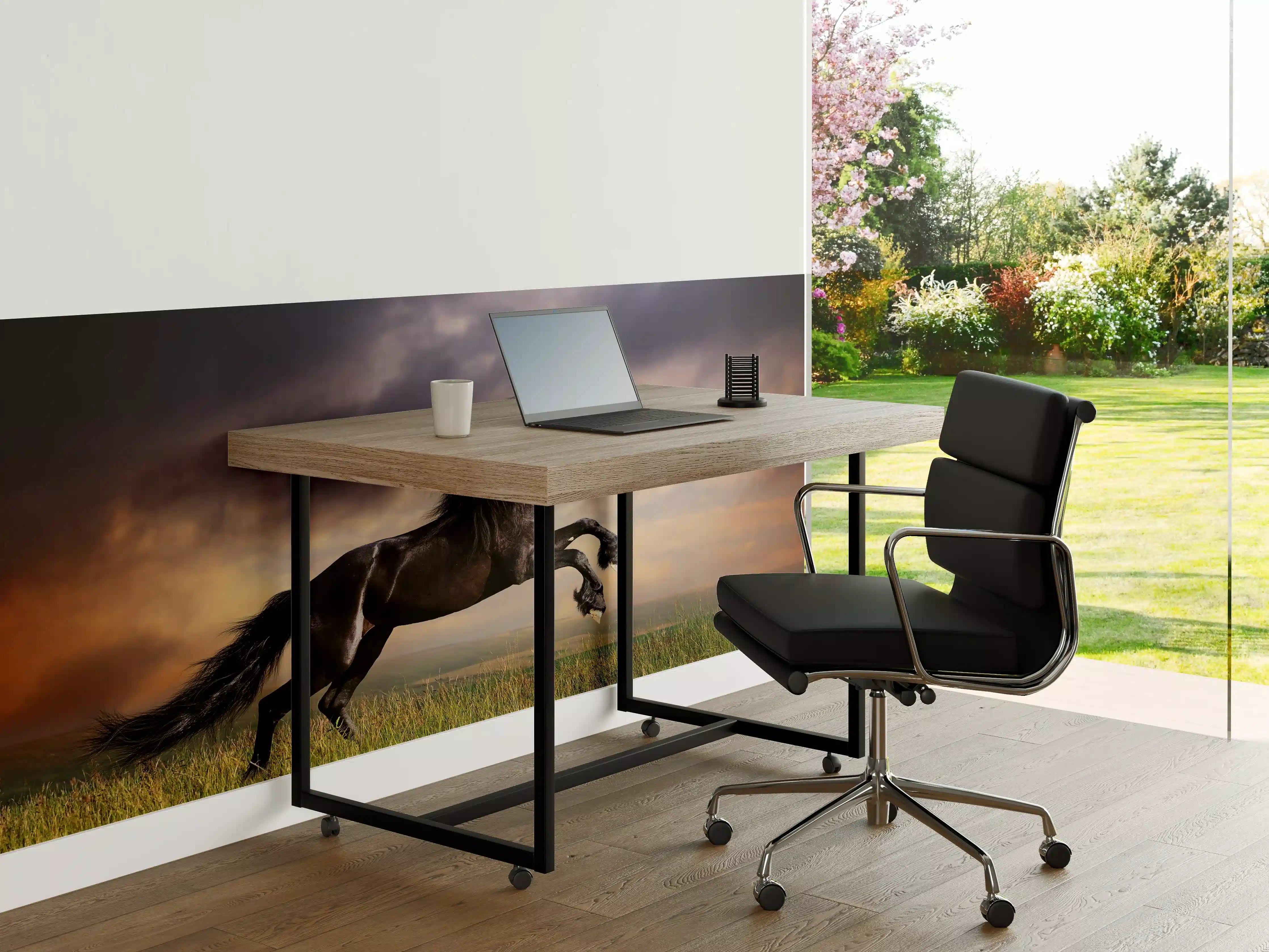 Büro Wandgestaltung - Schwarzes Friesenpferd Galopp