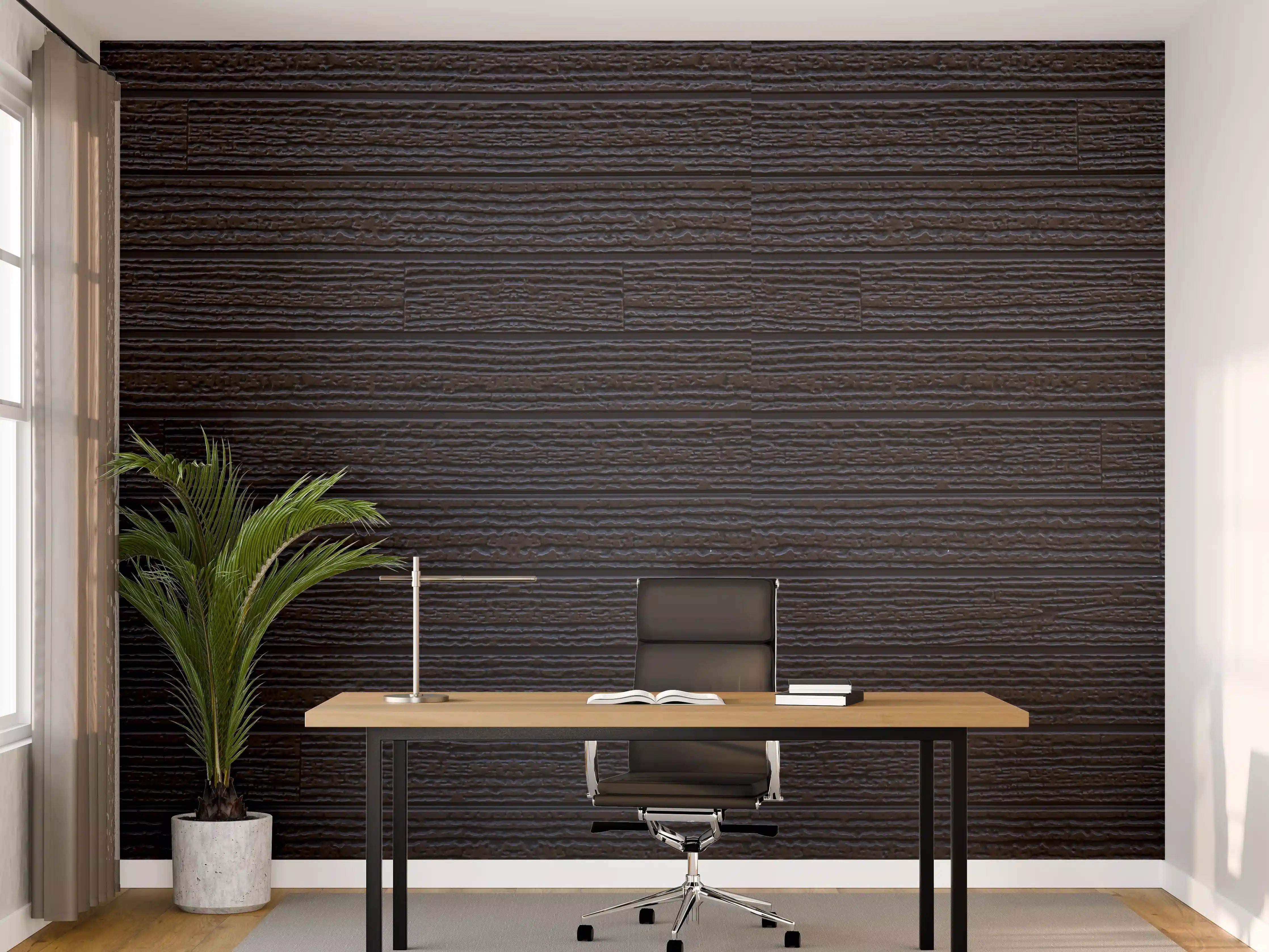 Büro Wandgestaltung - Schwarzes Holz - Vintage
