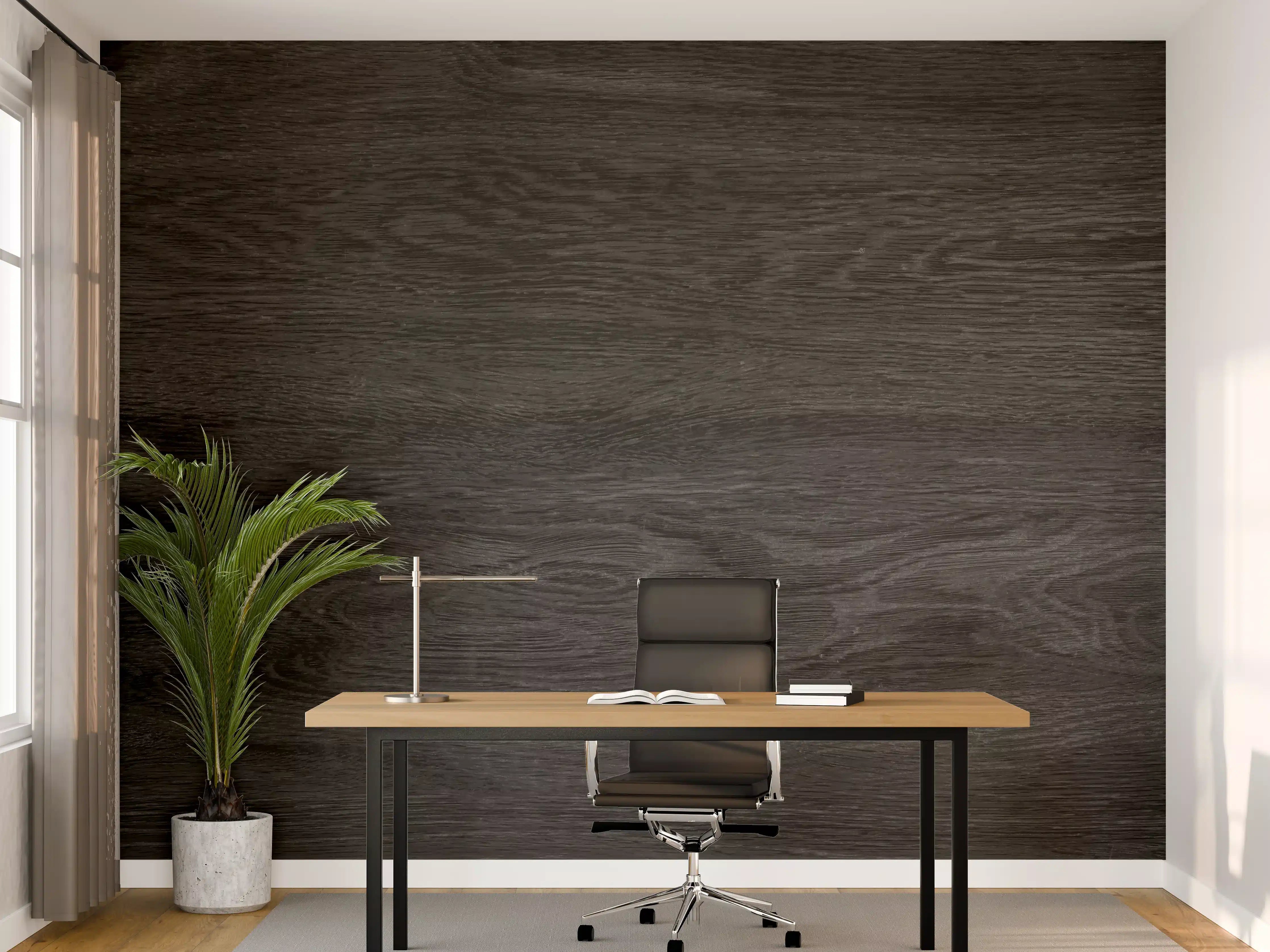 Büro Wandgestaltung - Schwarzes Holz Hintergrund