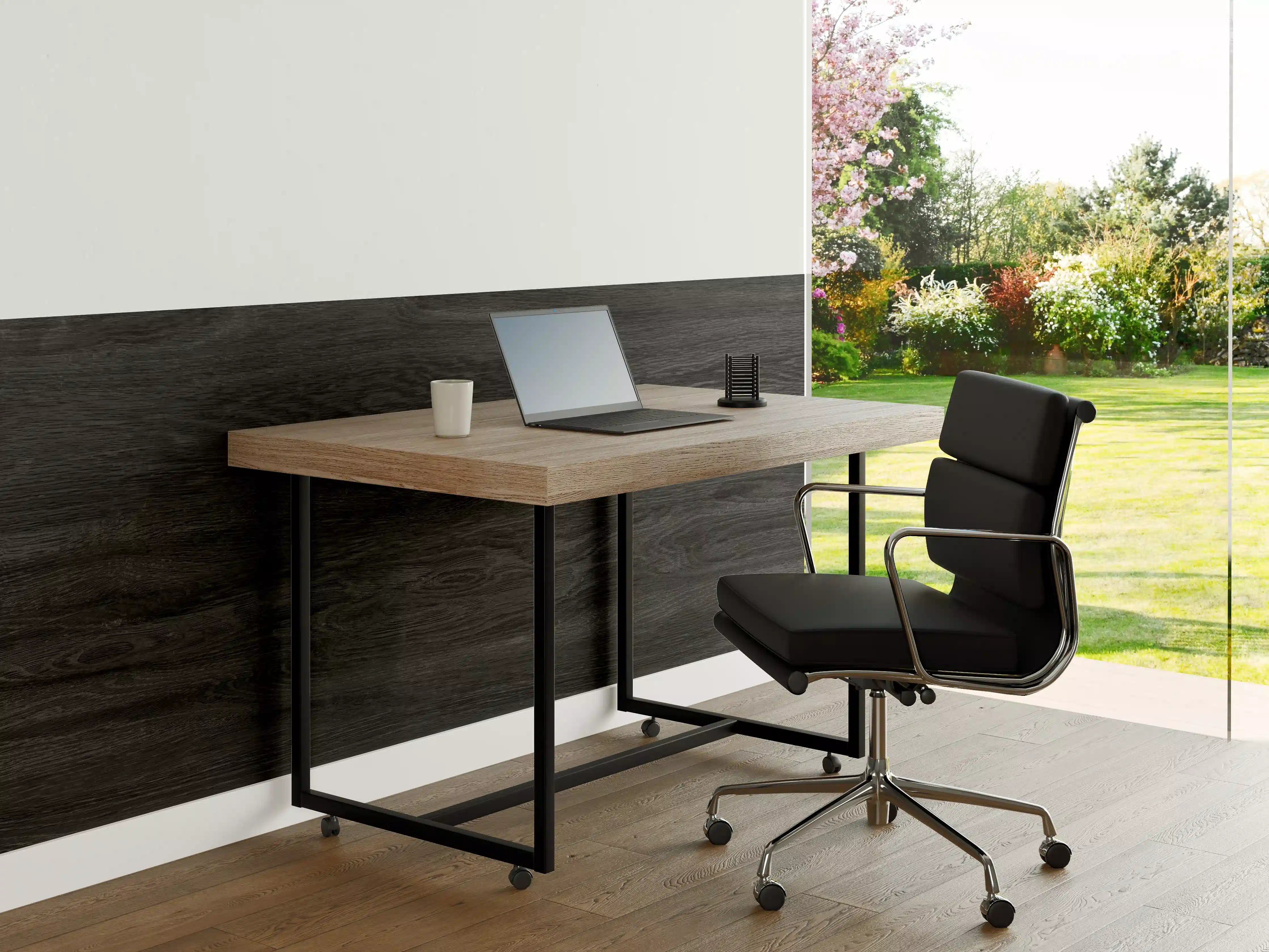 Büro Wandgestaltung - Schwarzes Holz Hintergrund