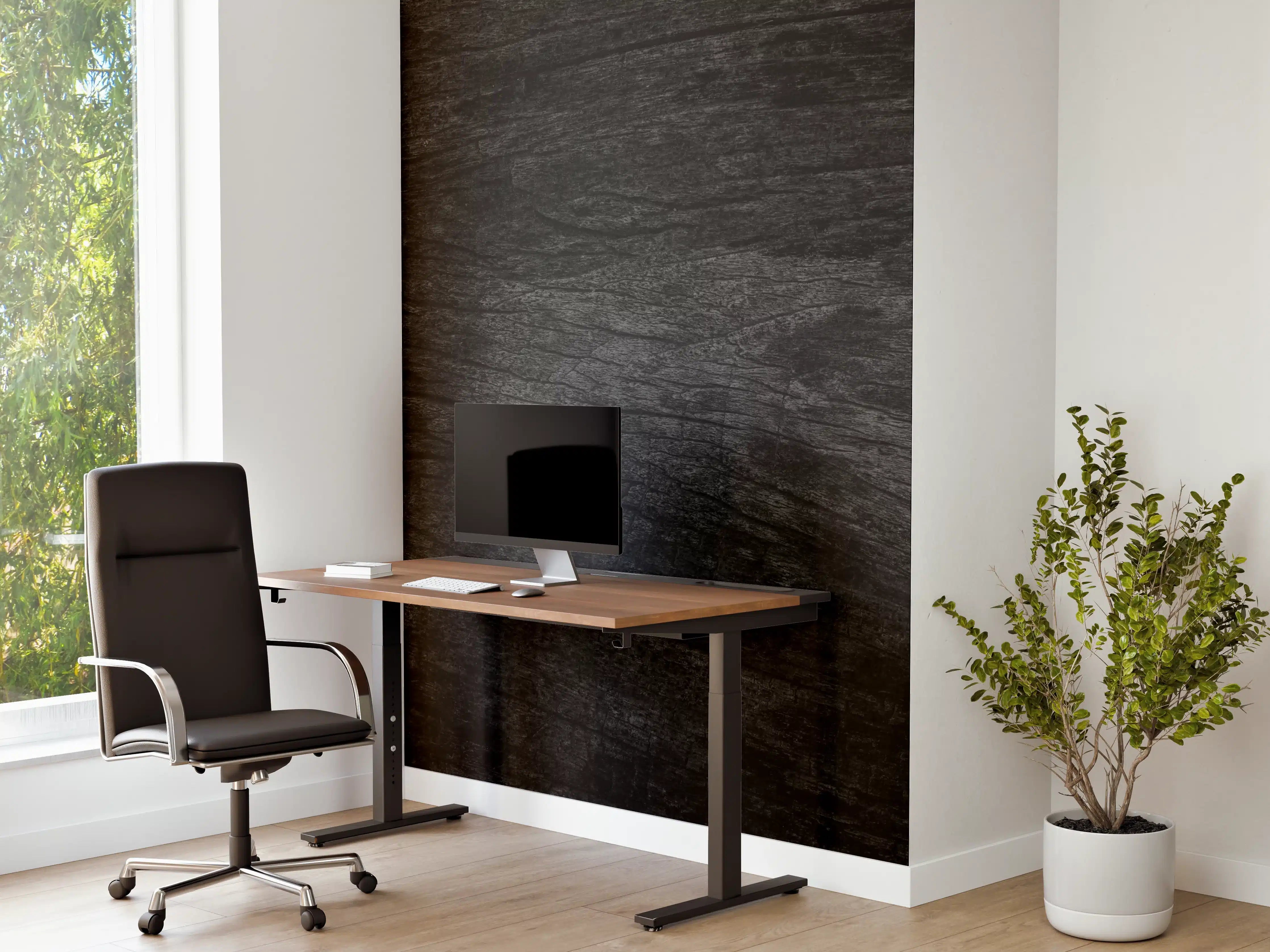 Büro Wandgestaltung - Schwarzes Holz Muster mit Textur