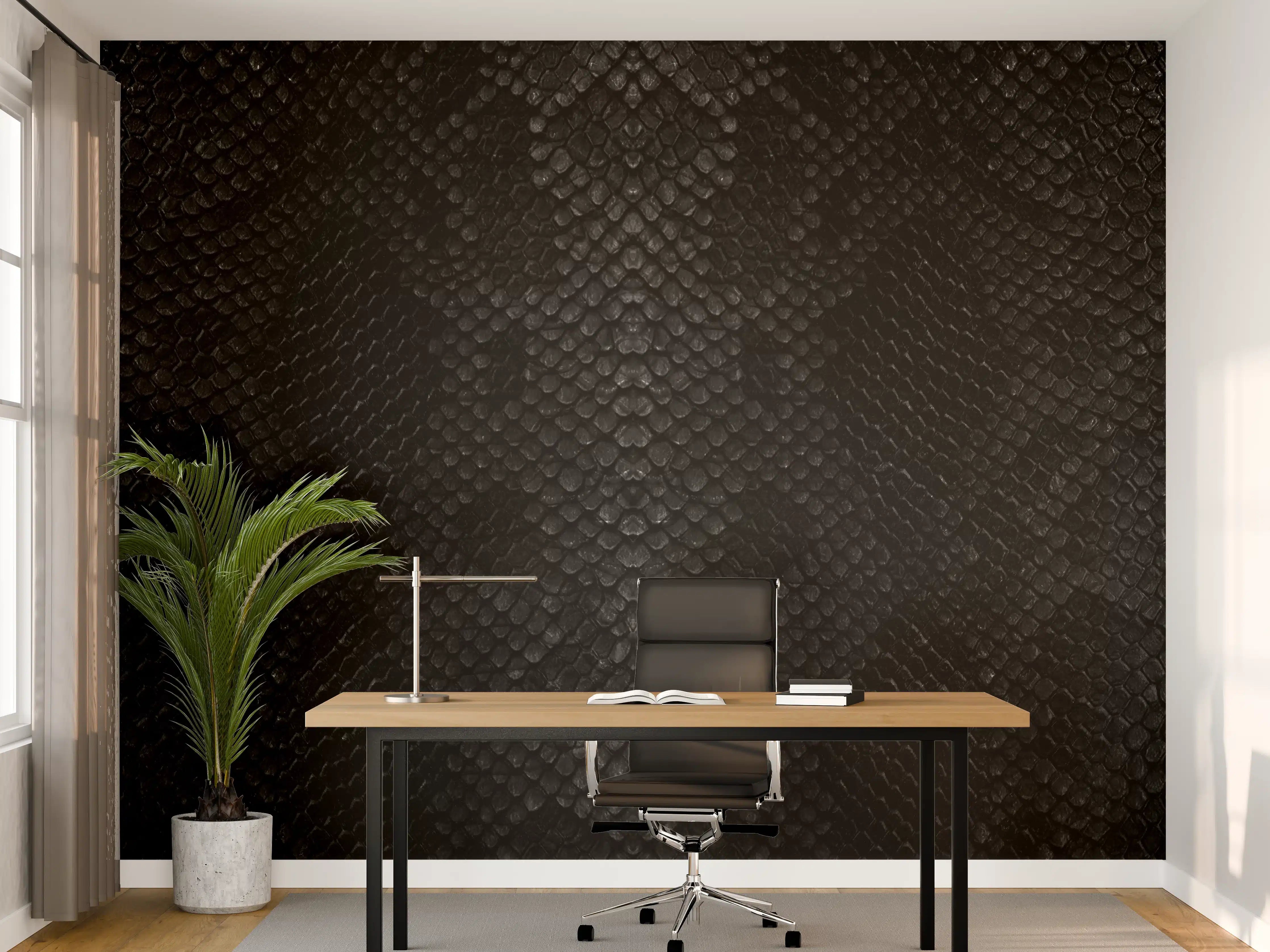 Büro Wandgestaltung - Schwarzes Schlangenhautmuster