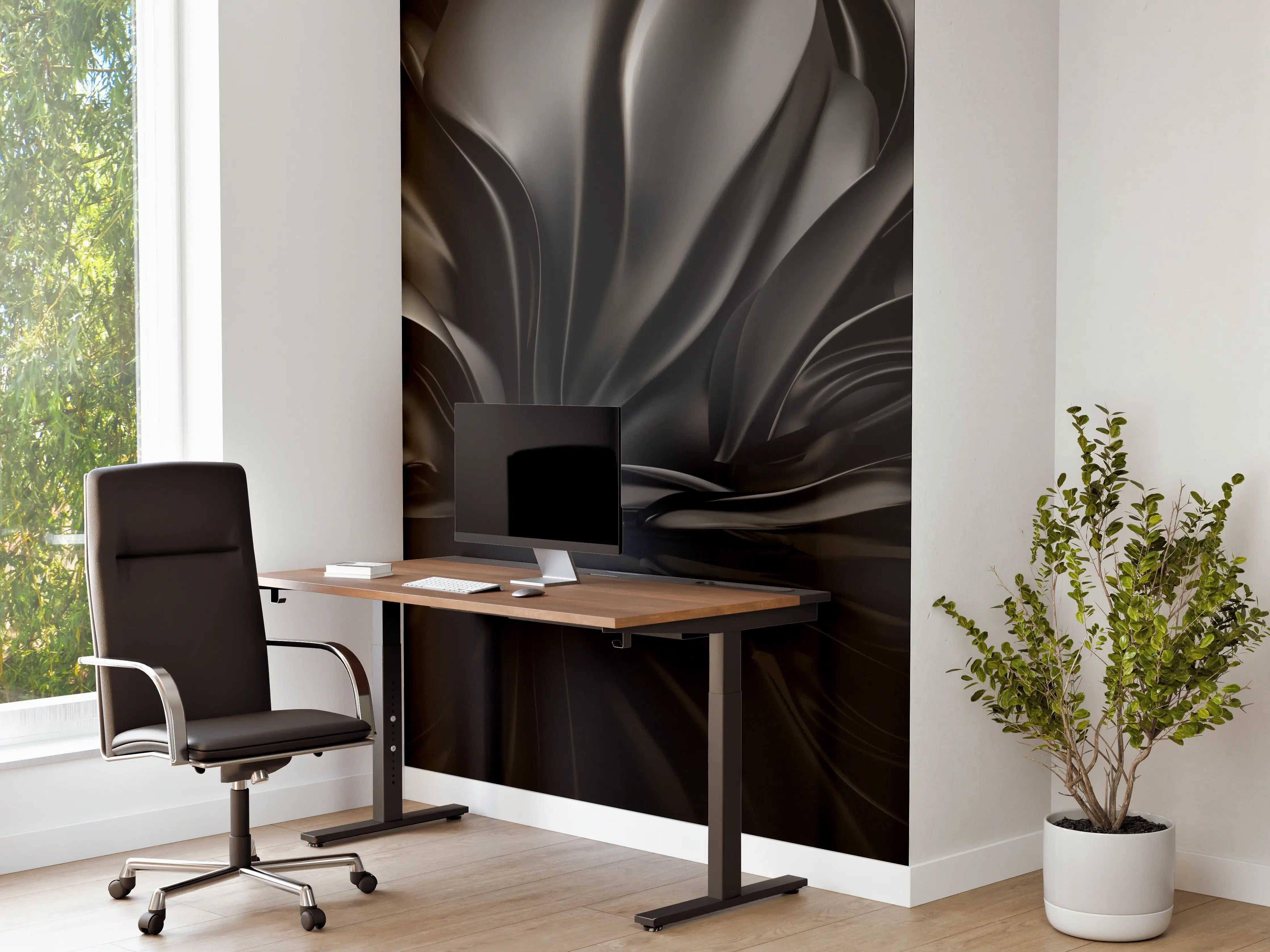 Büro Wandgestaltung - Schwarzes Wellenmuster