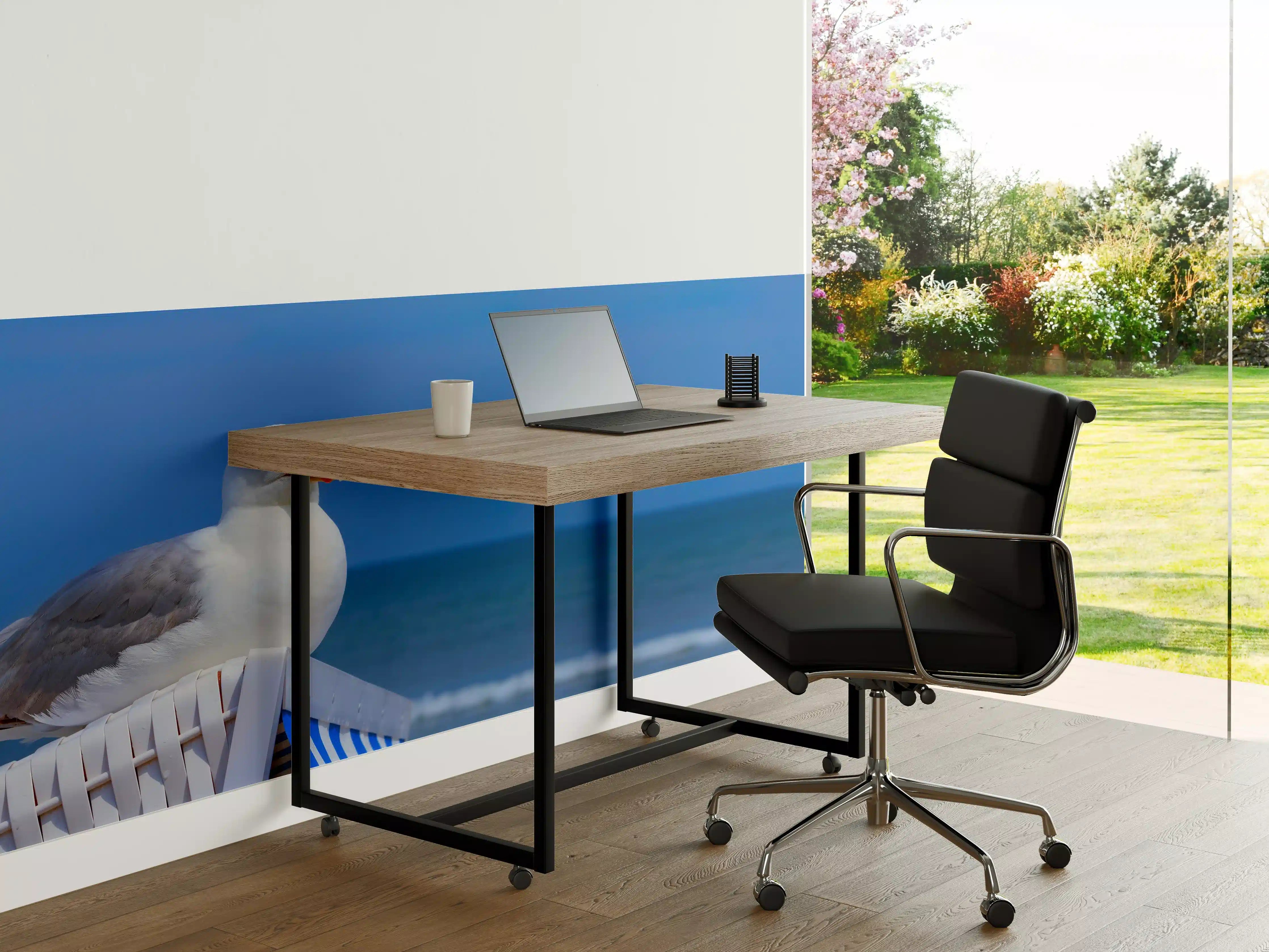 Büro Wandgestaltung - Seegull am Strand mit blauem Hintergrund