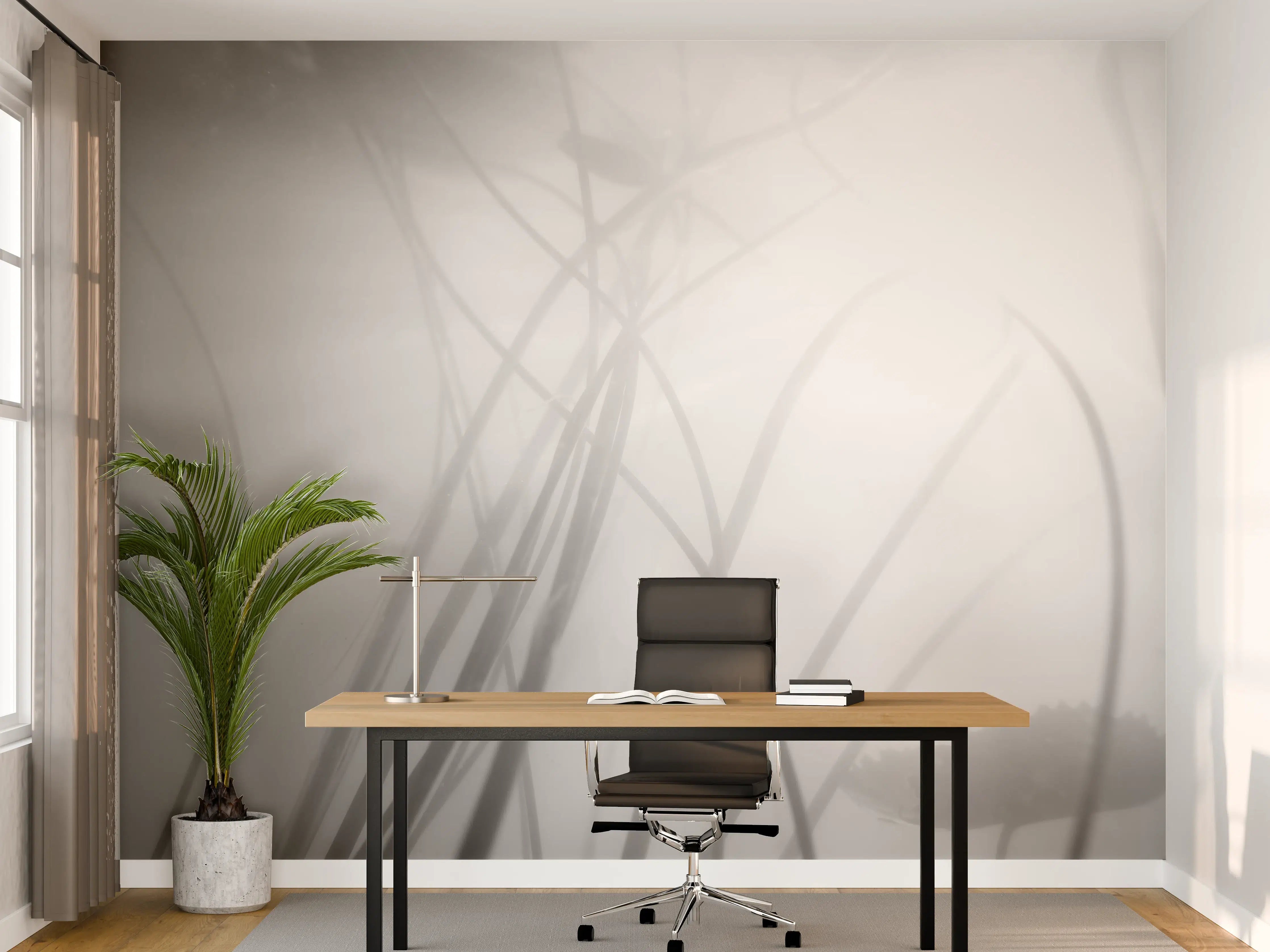 Büro Wandgestaltung - Seerose Monochrom Reflexion