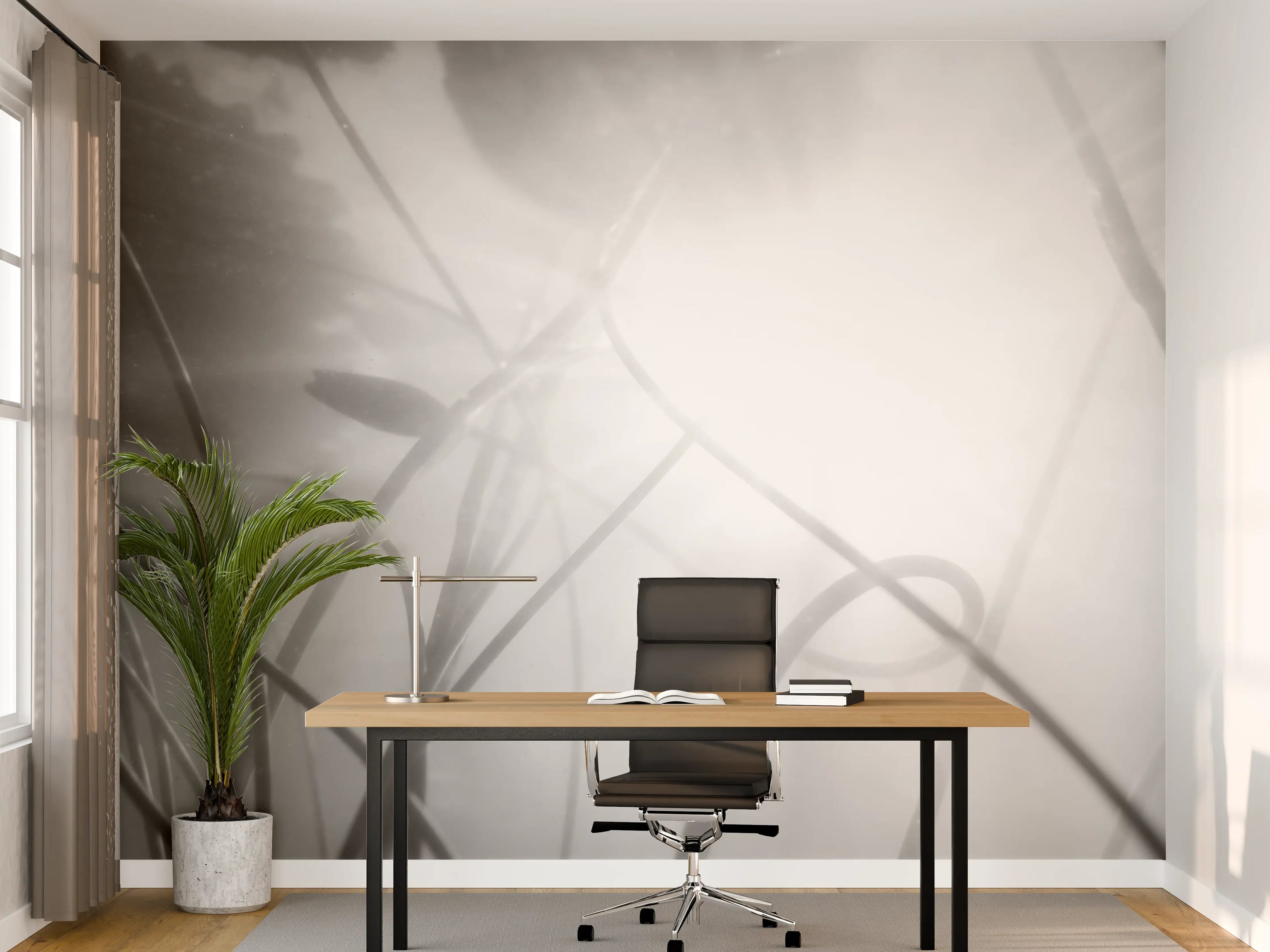 Büro Wandgestaltung - Serenes Nebel-Lilien Kunstwerk