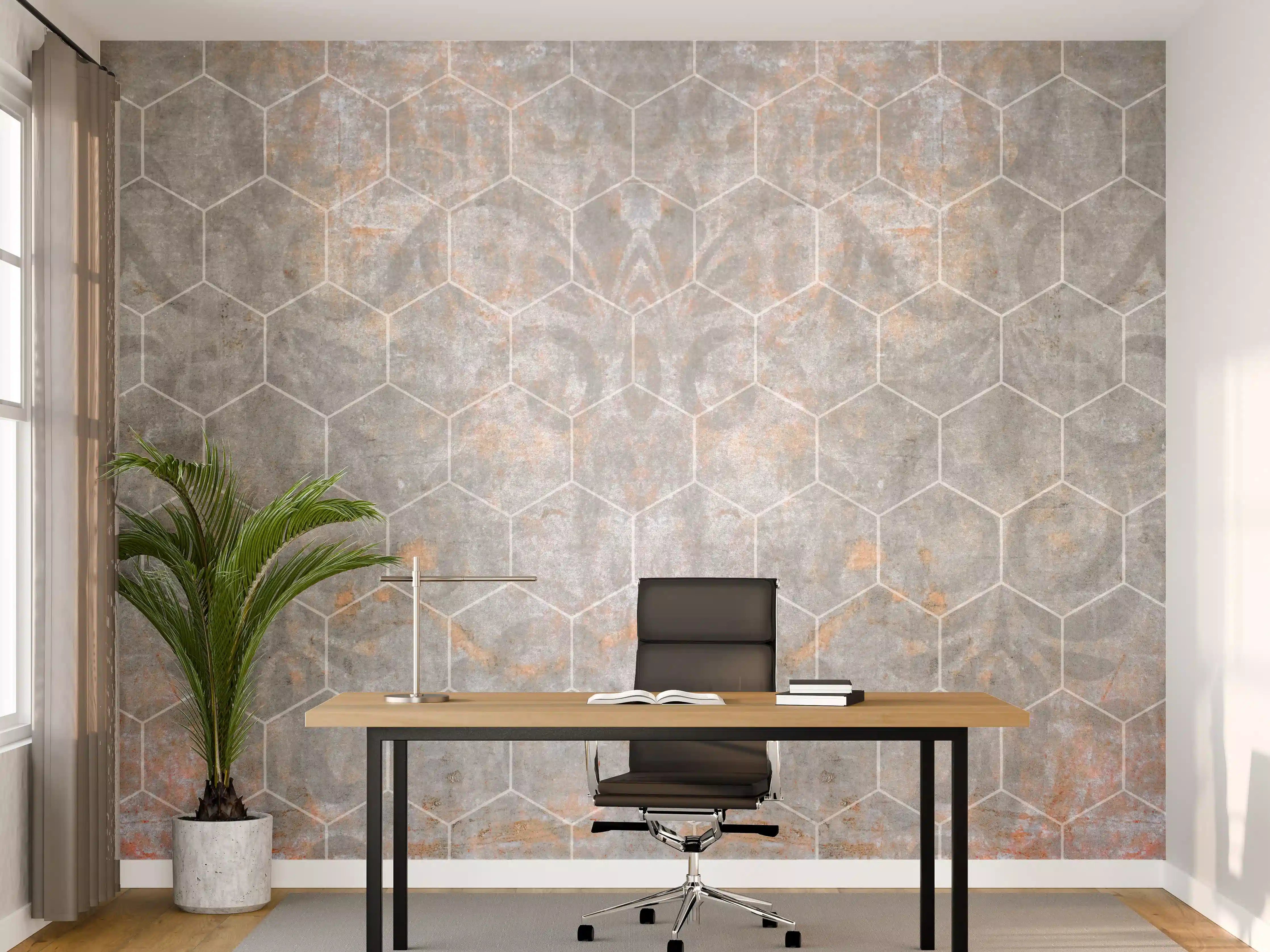 Büro Wandgestaltung - Shabby Grau-Weiße Fliesentextur