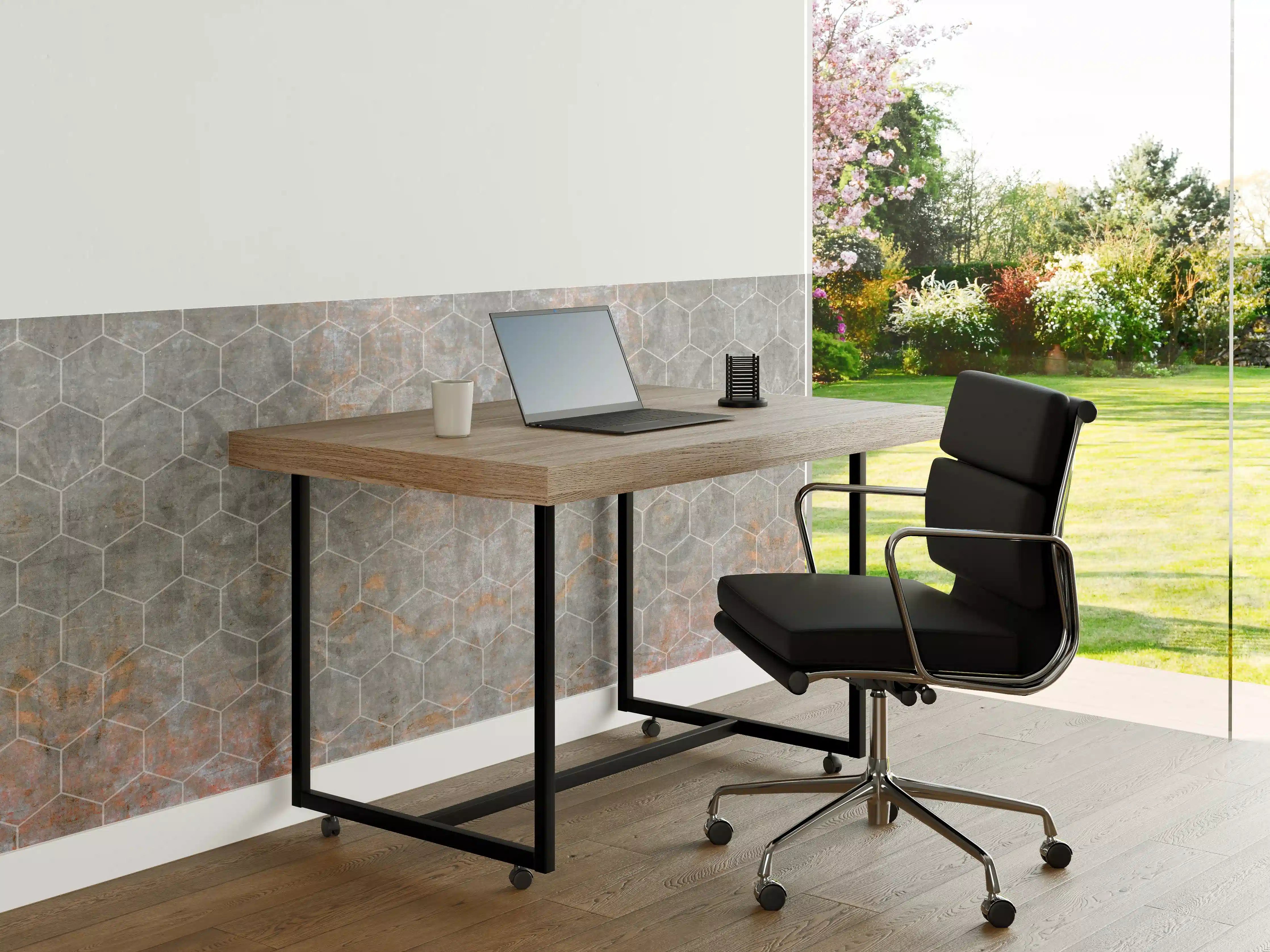 Büro Wandgestaltung - Shabby Grau-Weiße Fliesentextur