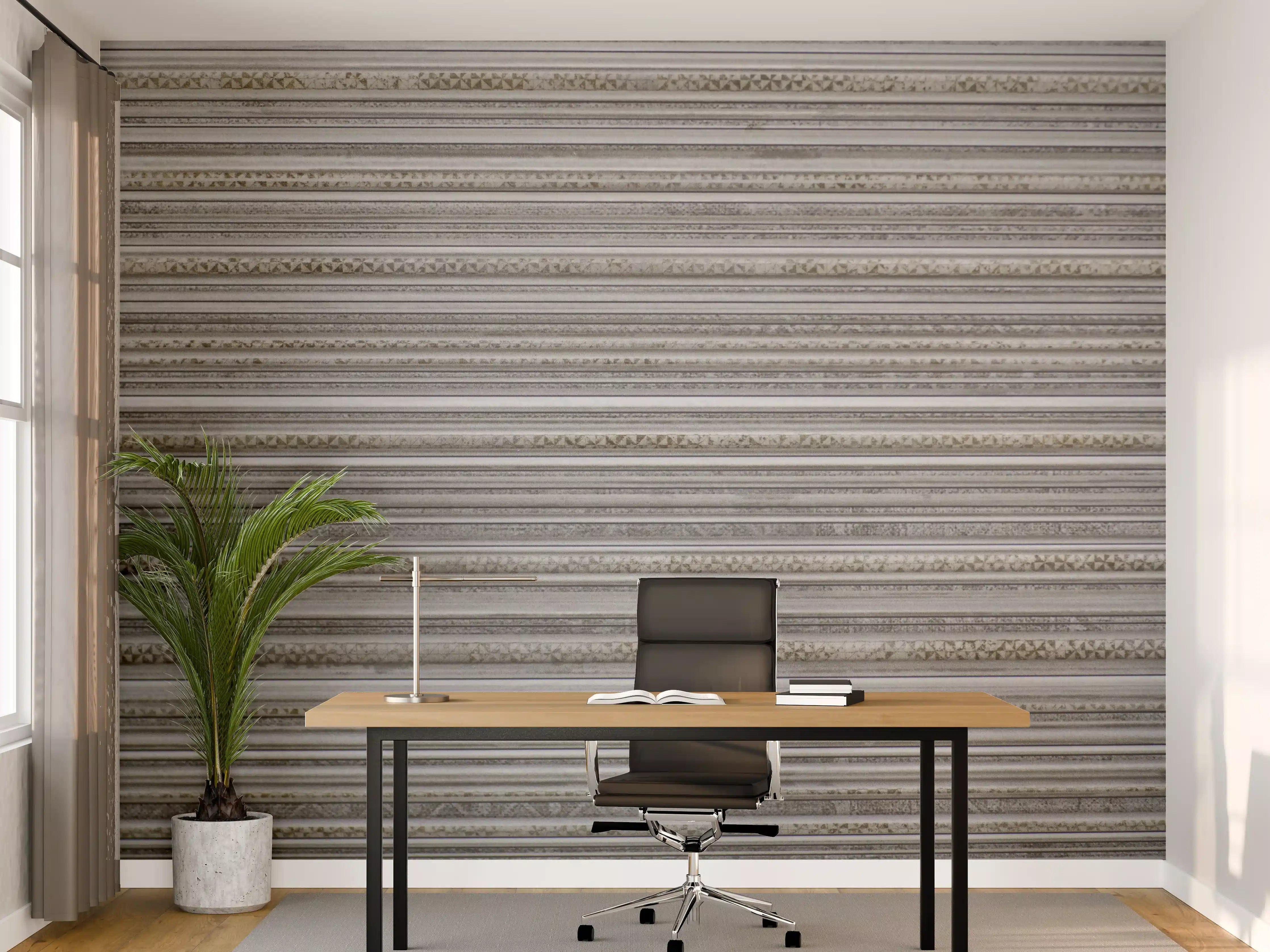 Büro Wandgestaltung - Silbergraue Betonstruktur im Weiß