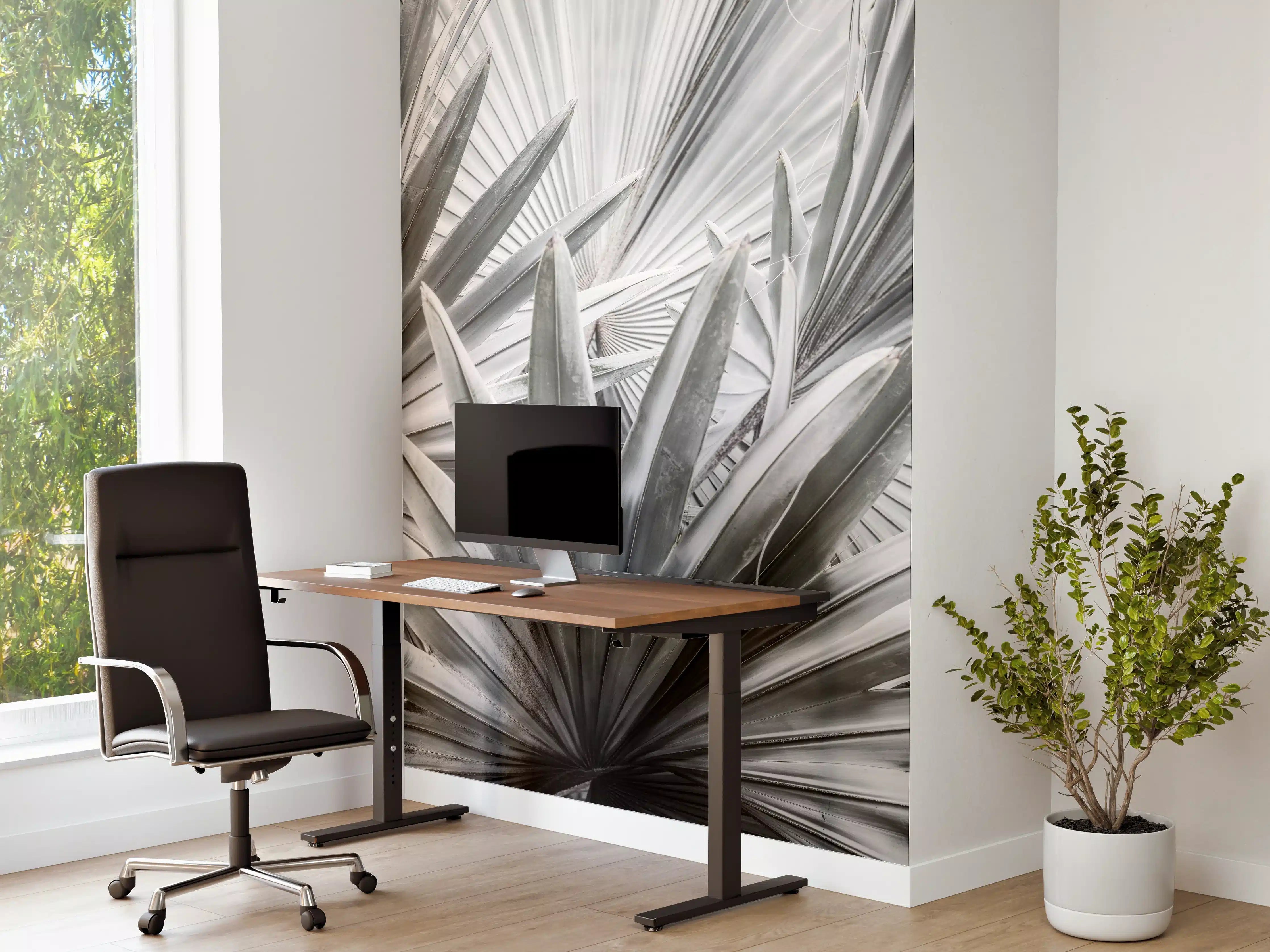 Büro Wandgestaltung - Silberne Agaven-Nahaufnahme